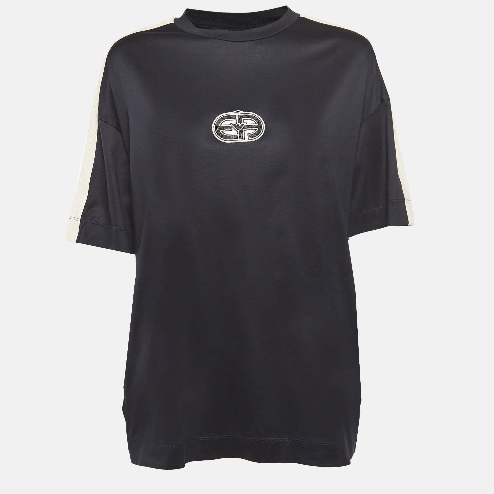 BLEND Black Lyocell Blend Crewneck T - Shirt Xl