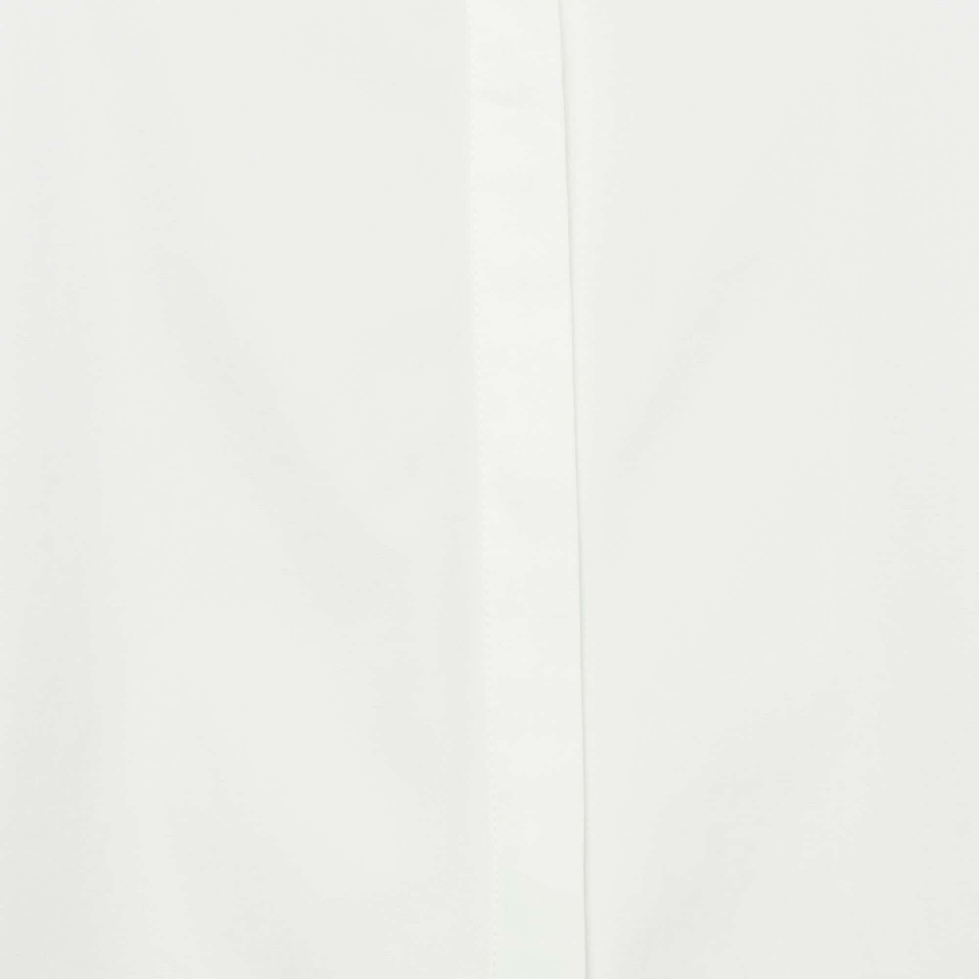 White Cotton Lace - Up Shirt Dress