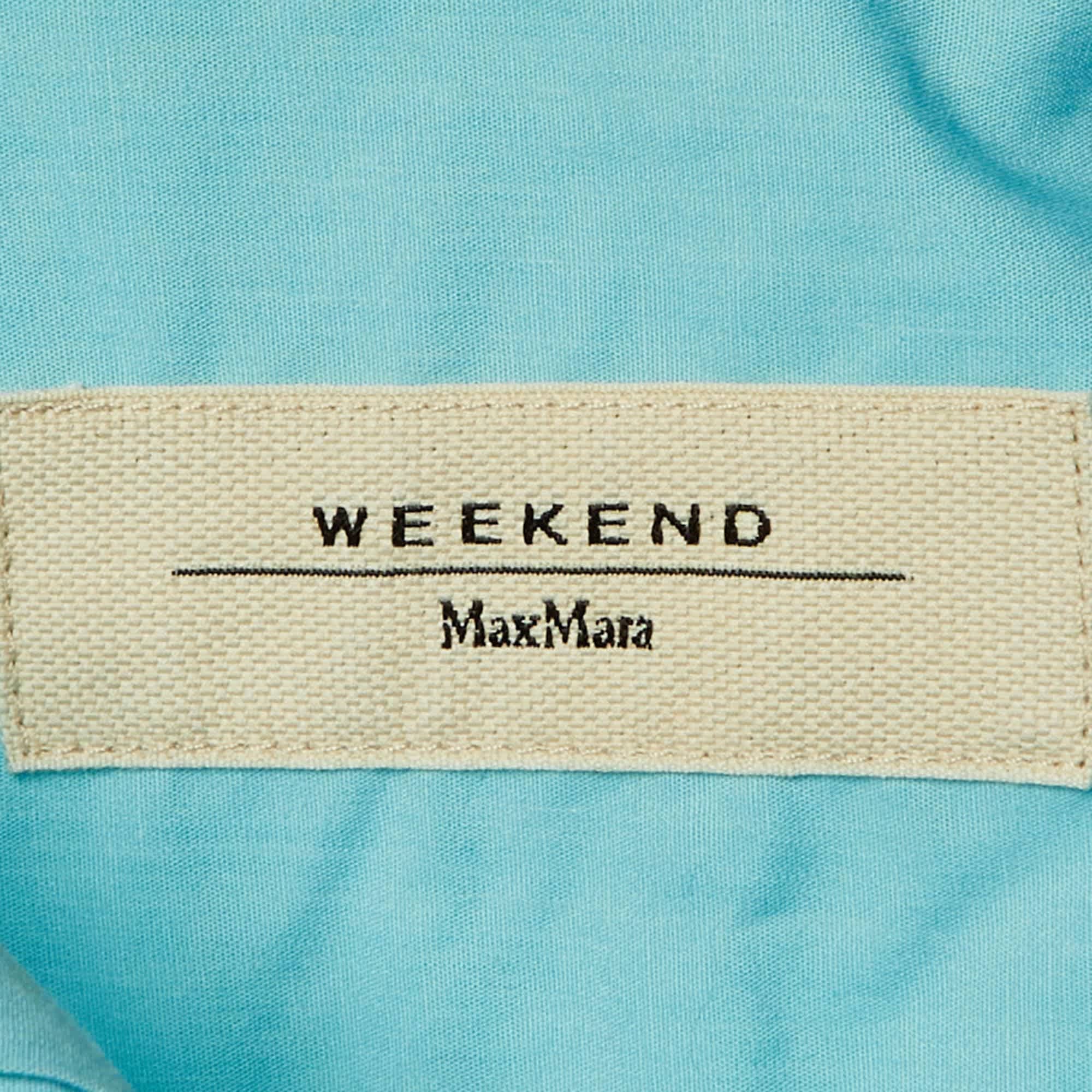 Blue Cotton Button Front Shirt