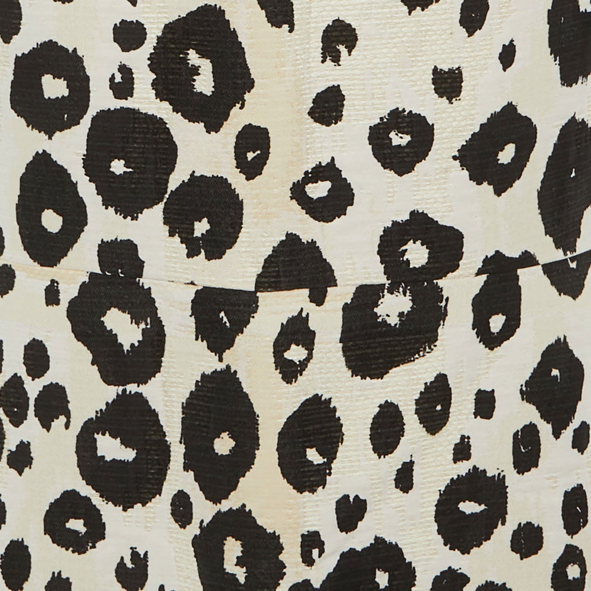 BLEND Beige /black Animal Print Cotton Blend Midi Dress Xl