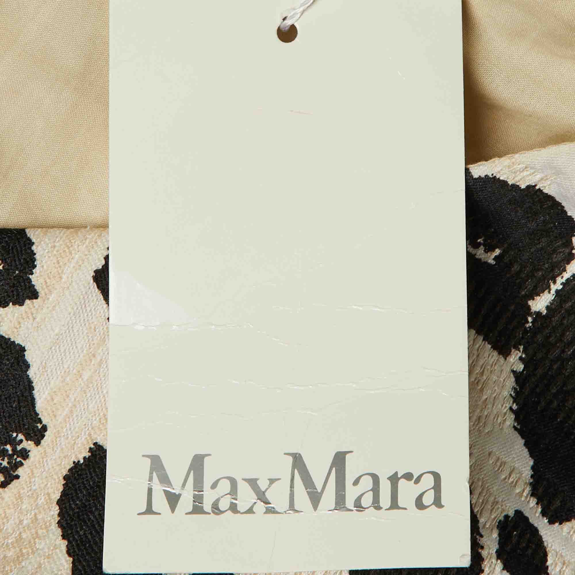 BLEND Beige /black Animal Print Cotton Blend Midi Dress Xl