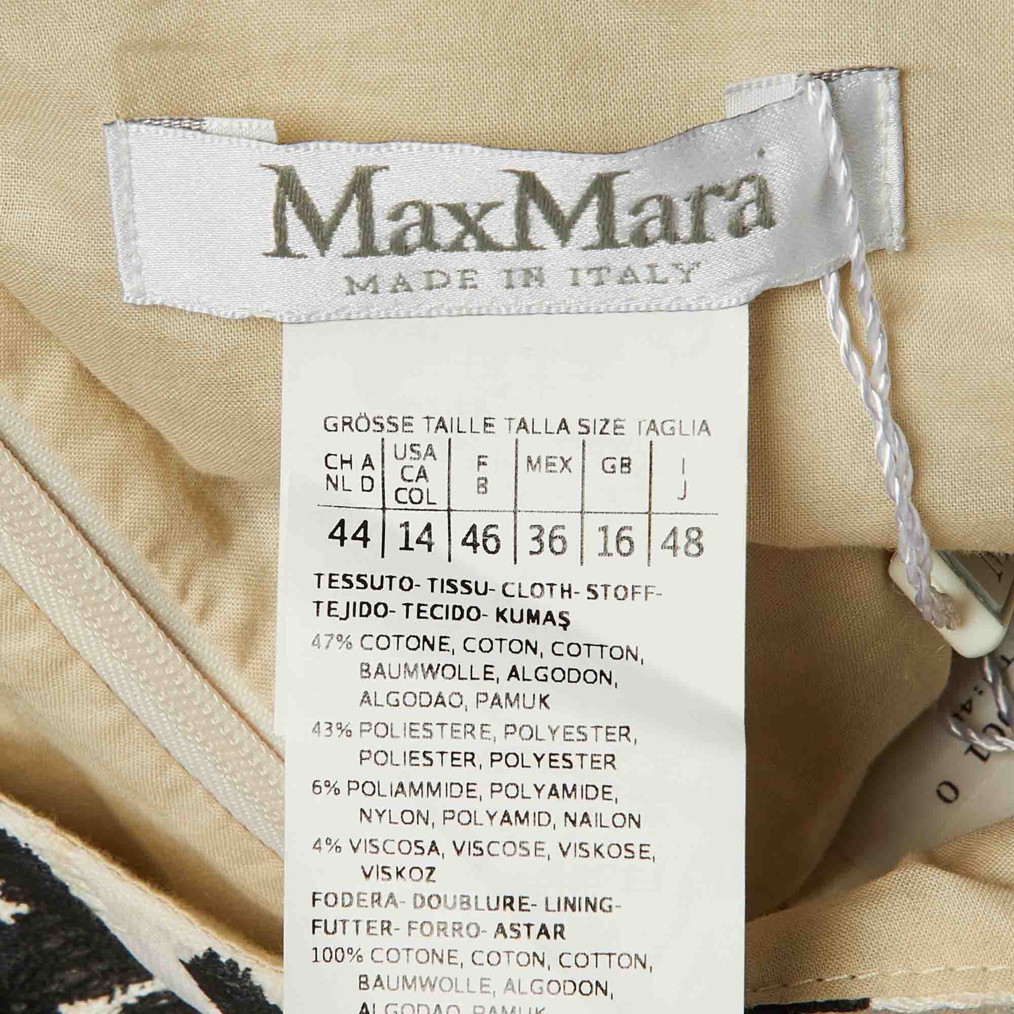 BLEND Beige /black Animal Print Cotton Blend Midi Dress Xl
