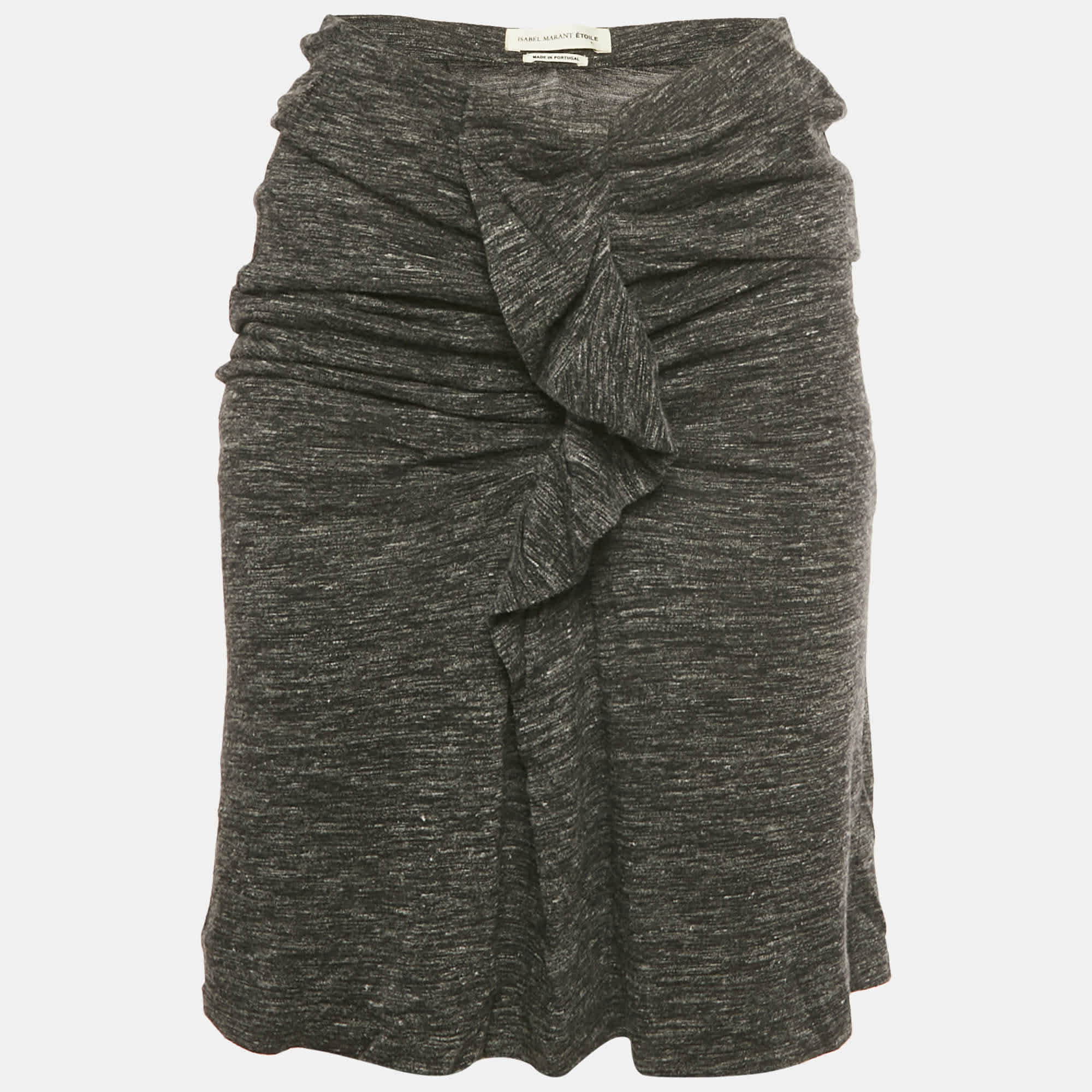 Isabel Marant Etoile Grey Jersey Ruffled Mini Skirt
