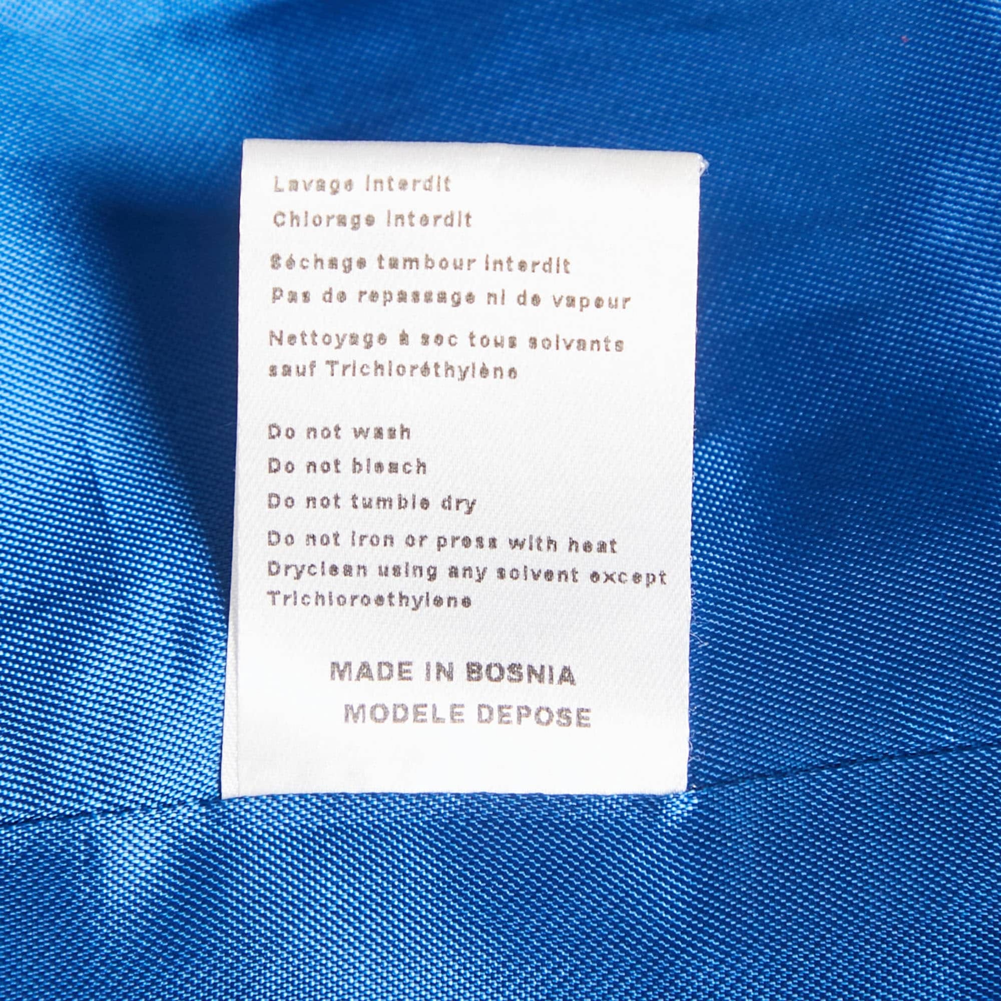 BLEND Navy Blue Textured Cotton Blend Overcoat