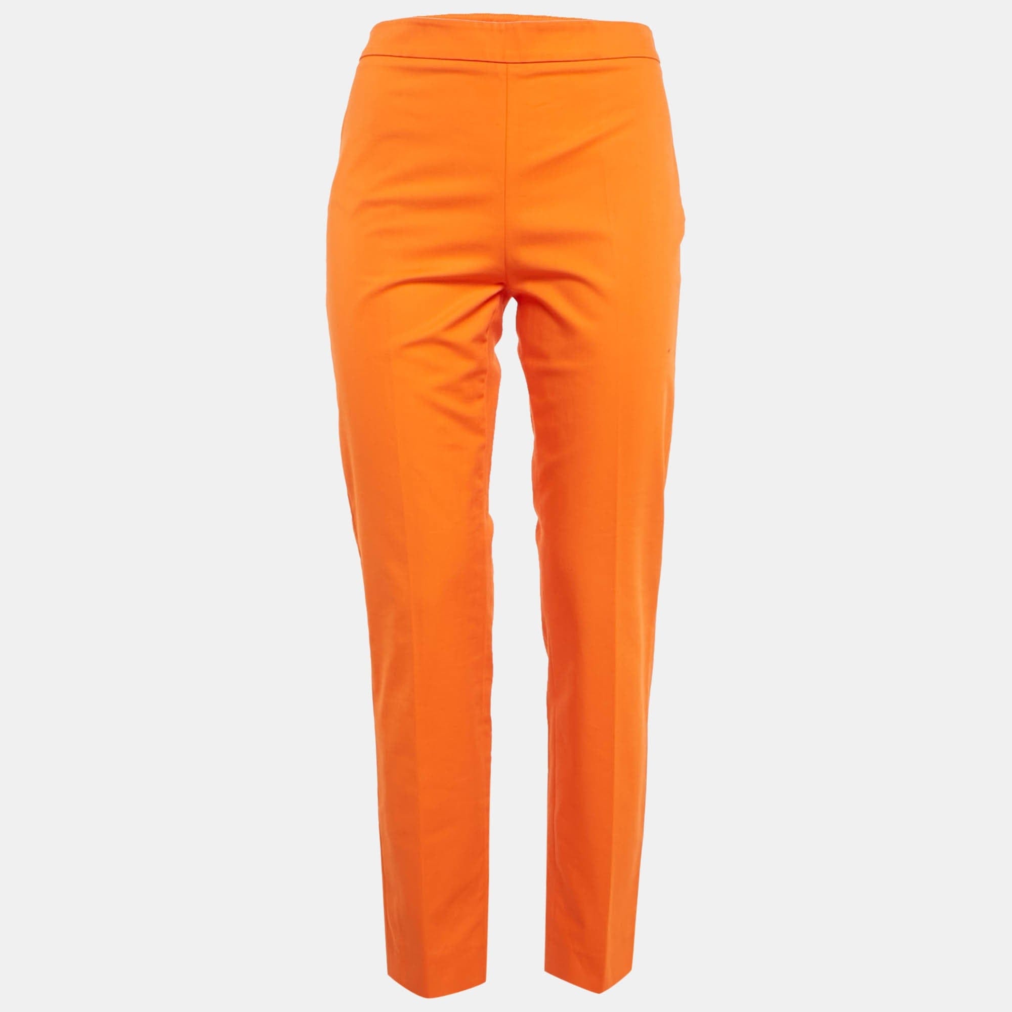 Couture Orange Cotton Regular Fit Trousers