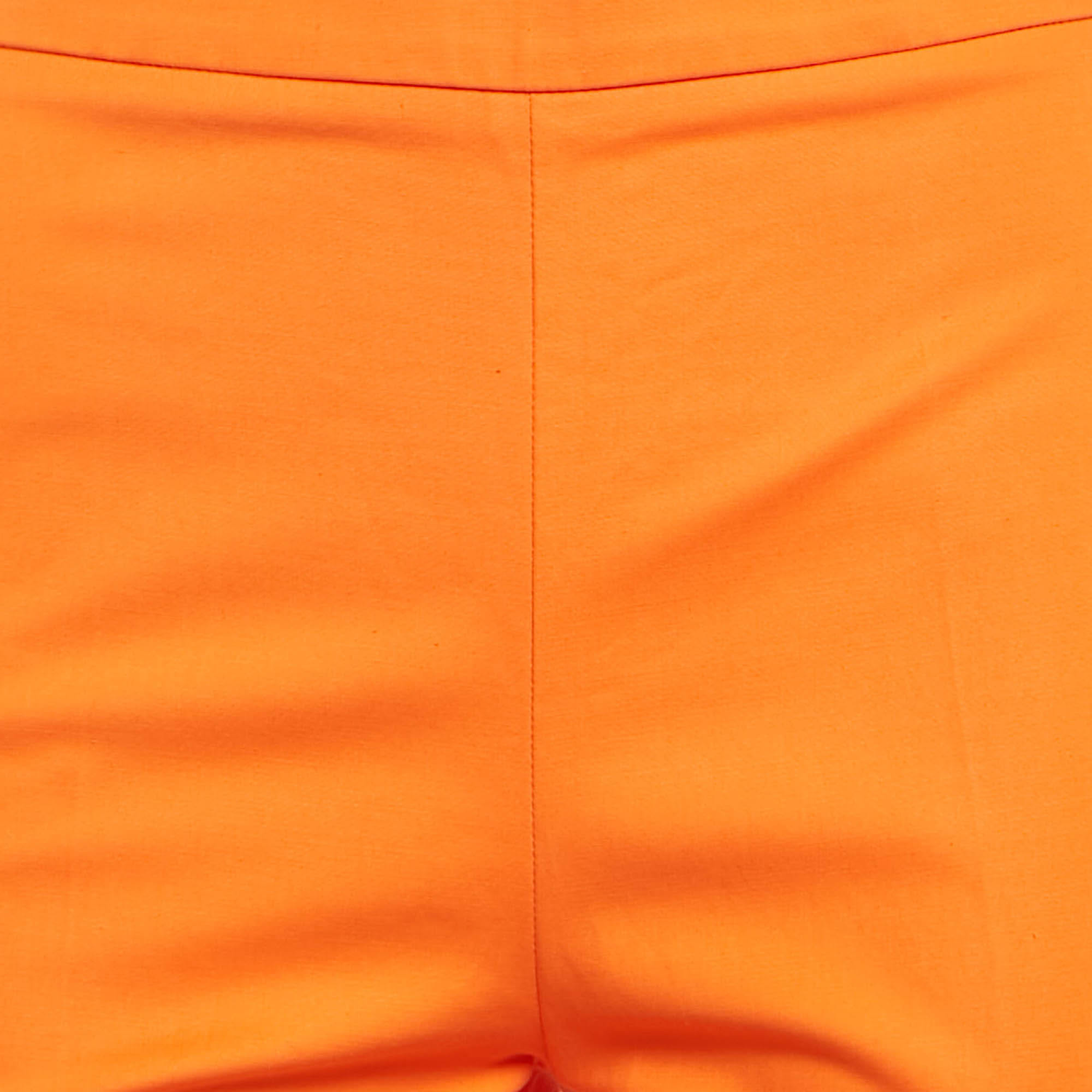 Couture Orange Cotton Regular Fit Trousers