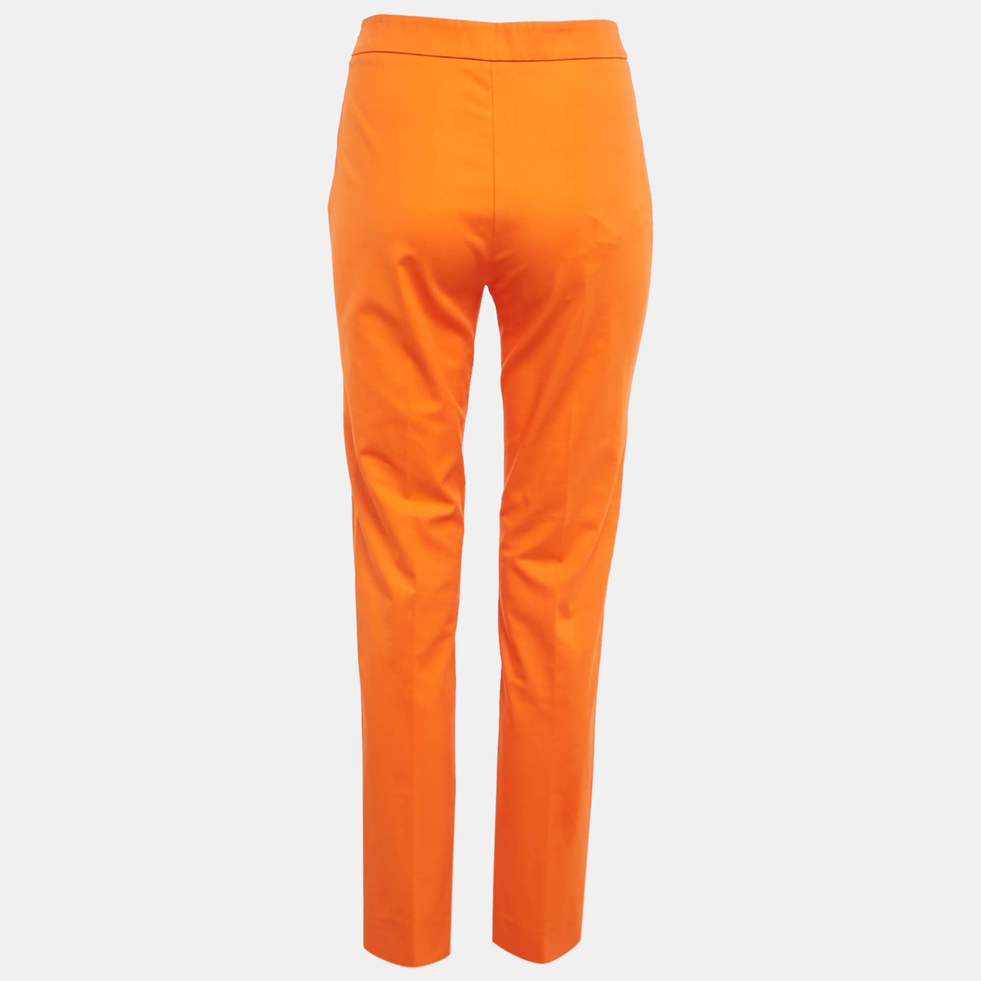 Couture Orange Cotton Regular Fit Trousers