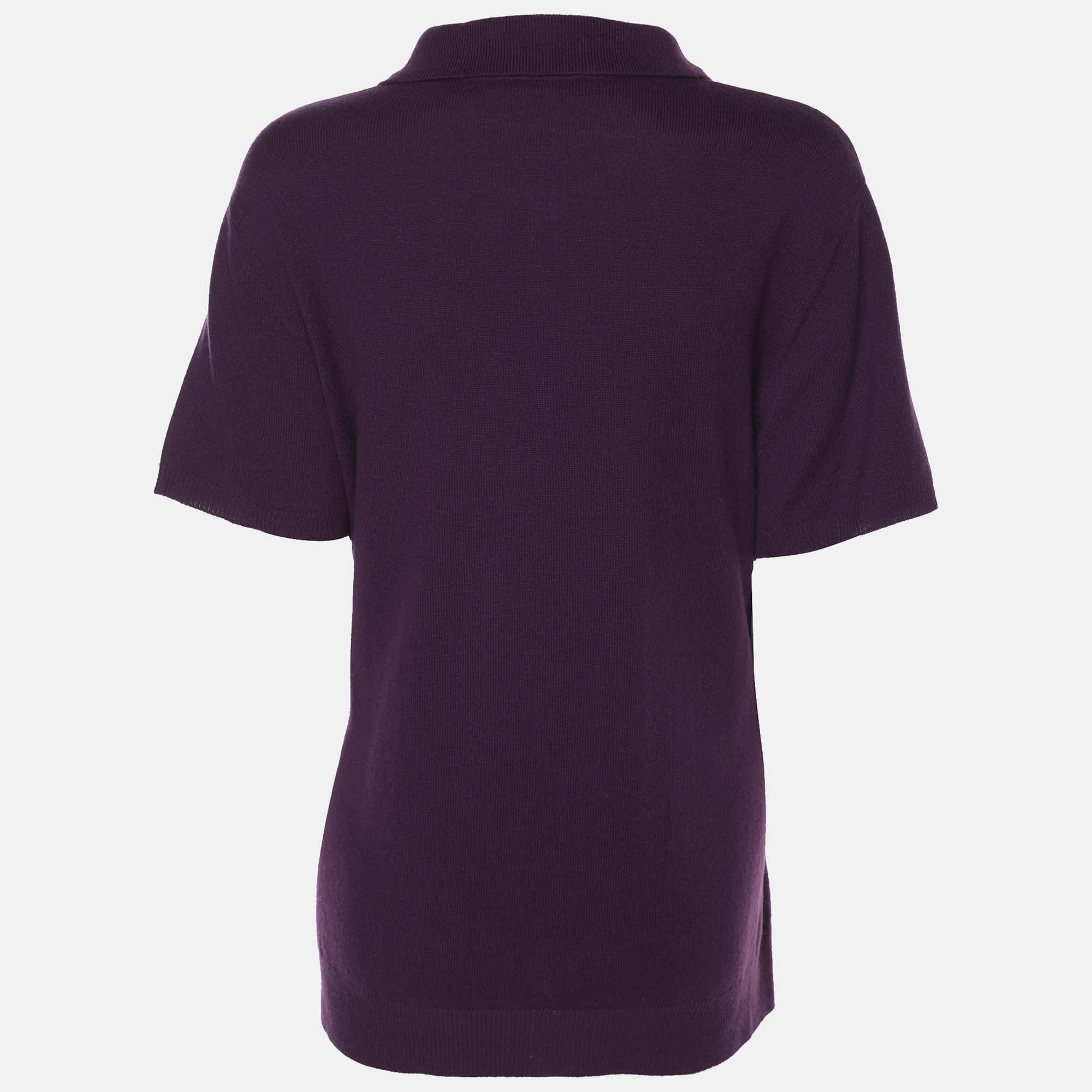 Marina Rinaldi Purple Stretch Knit Short Sleeve Sweatshirt
