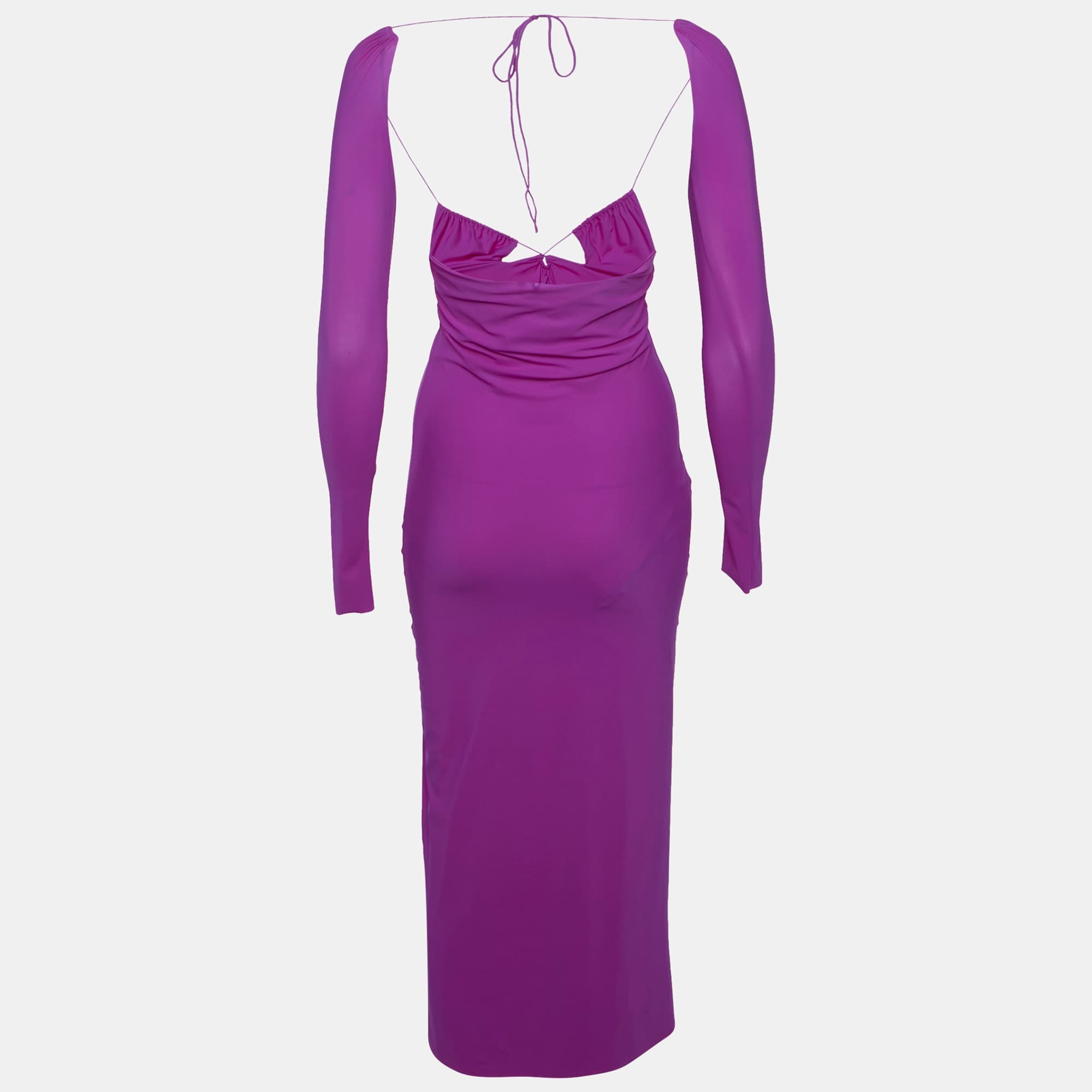 Amazuin Pink Jersey Tie - Up Detail Midi Issad Dress One Size