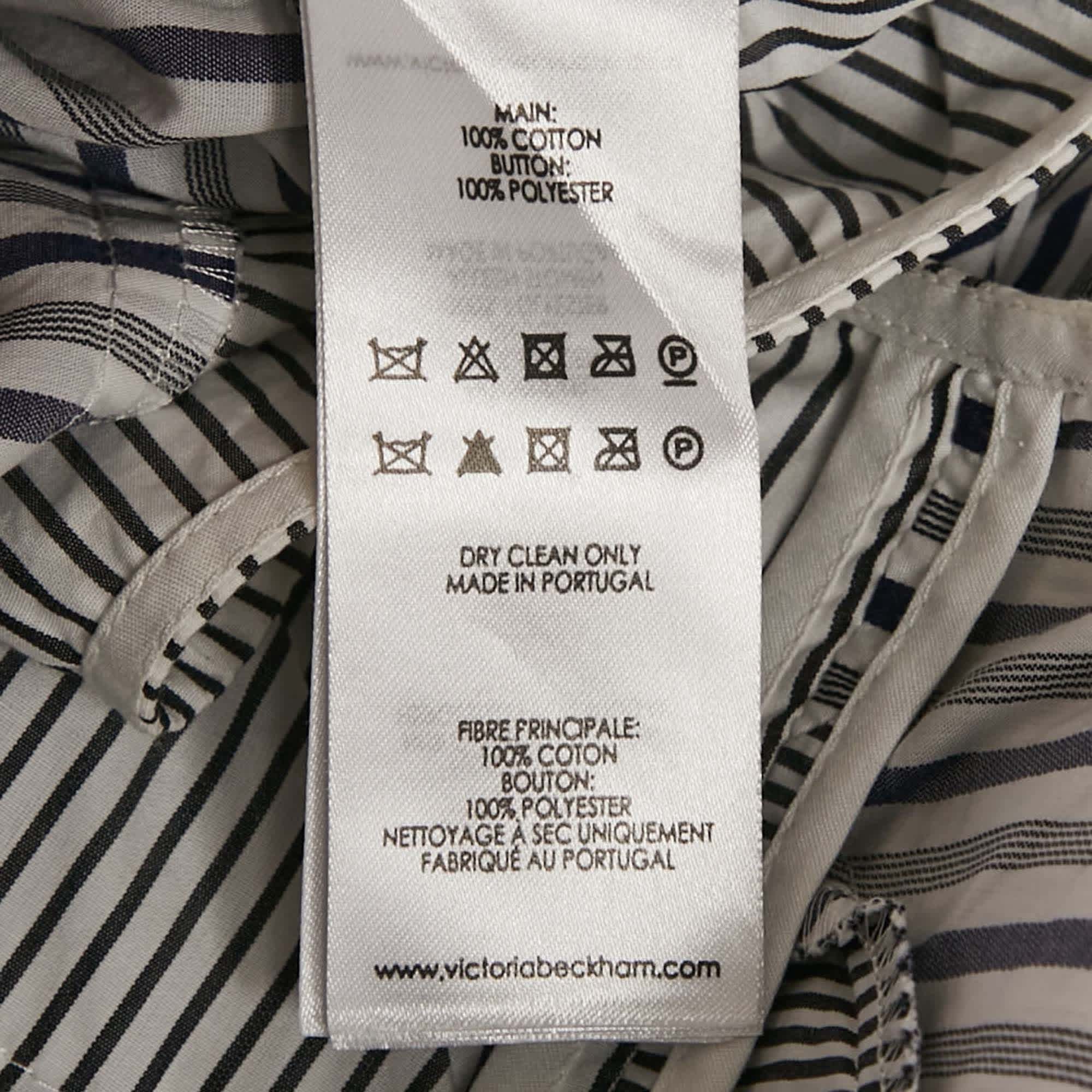 Blue Striped Cotton Patchwork Shirt