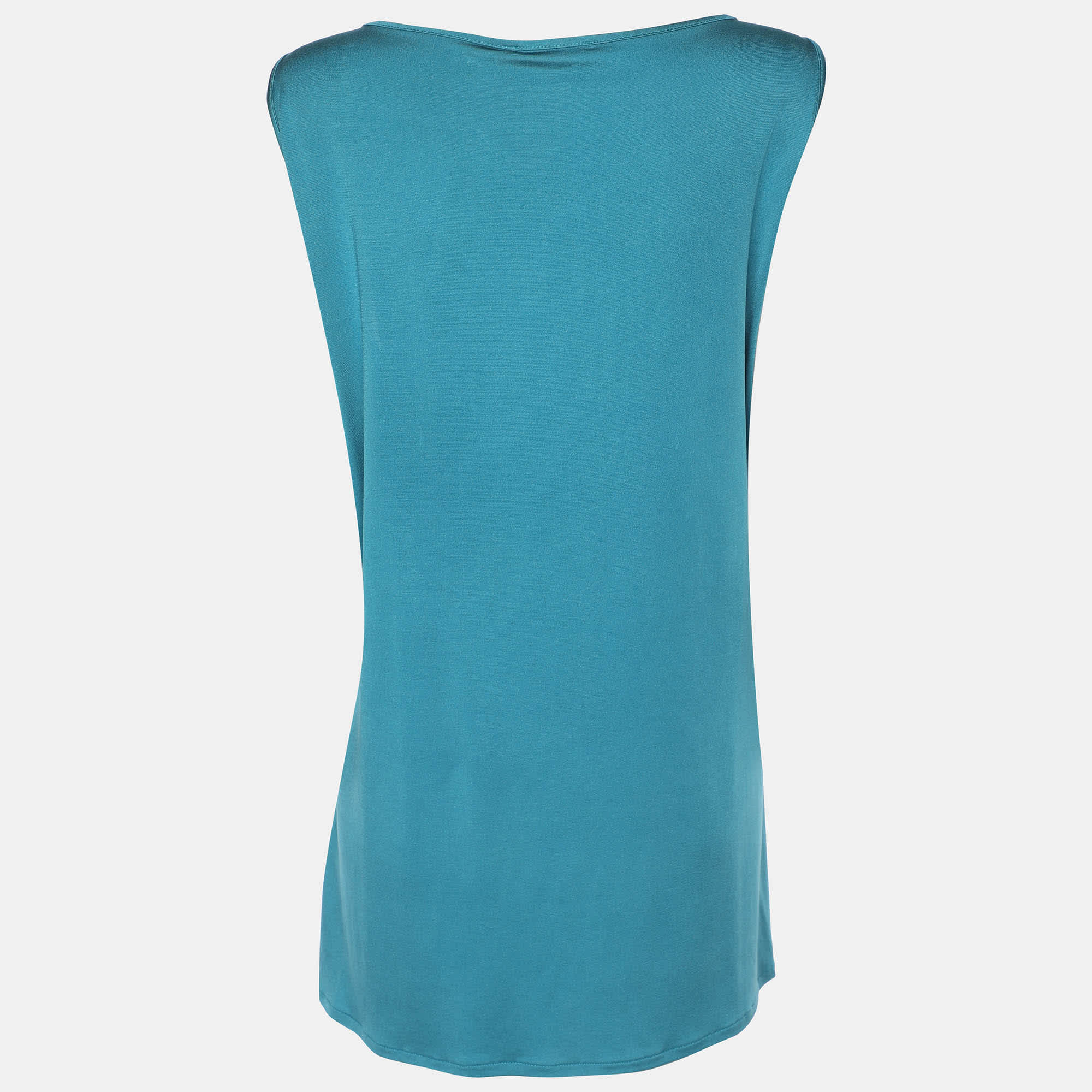 Marina Rinaldi Metallic Blue Jersey Sleeveless Tops