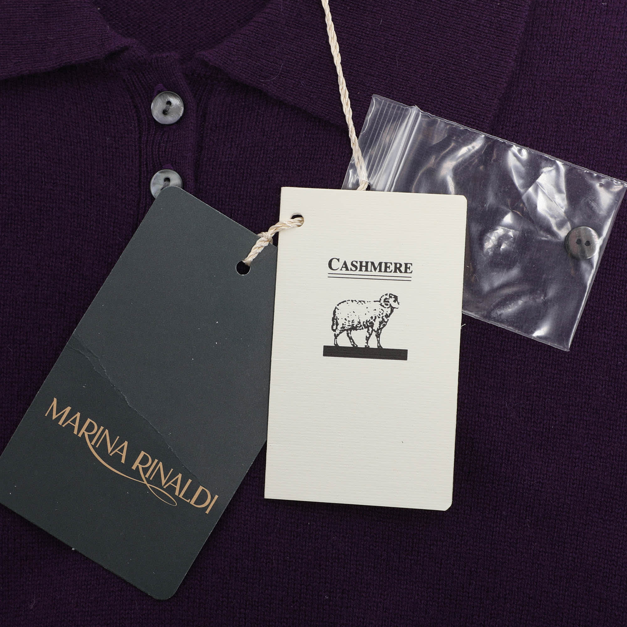 Marina Rinaldi Purple Cashmere Short Sleeve Sweatshirt