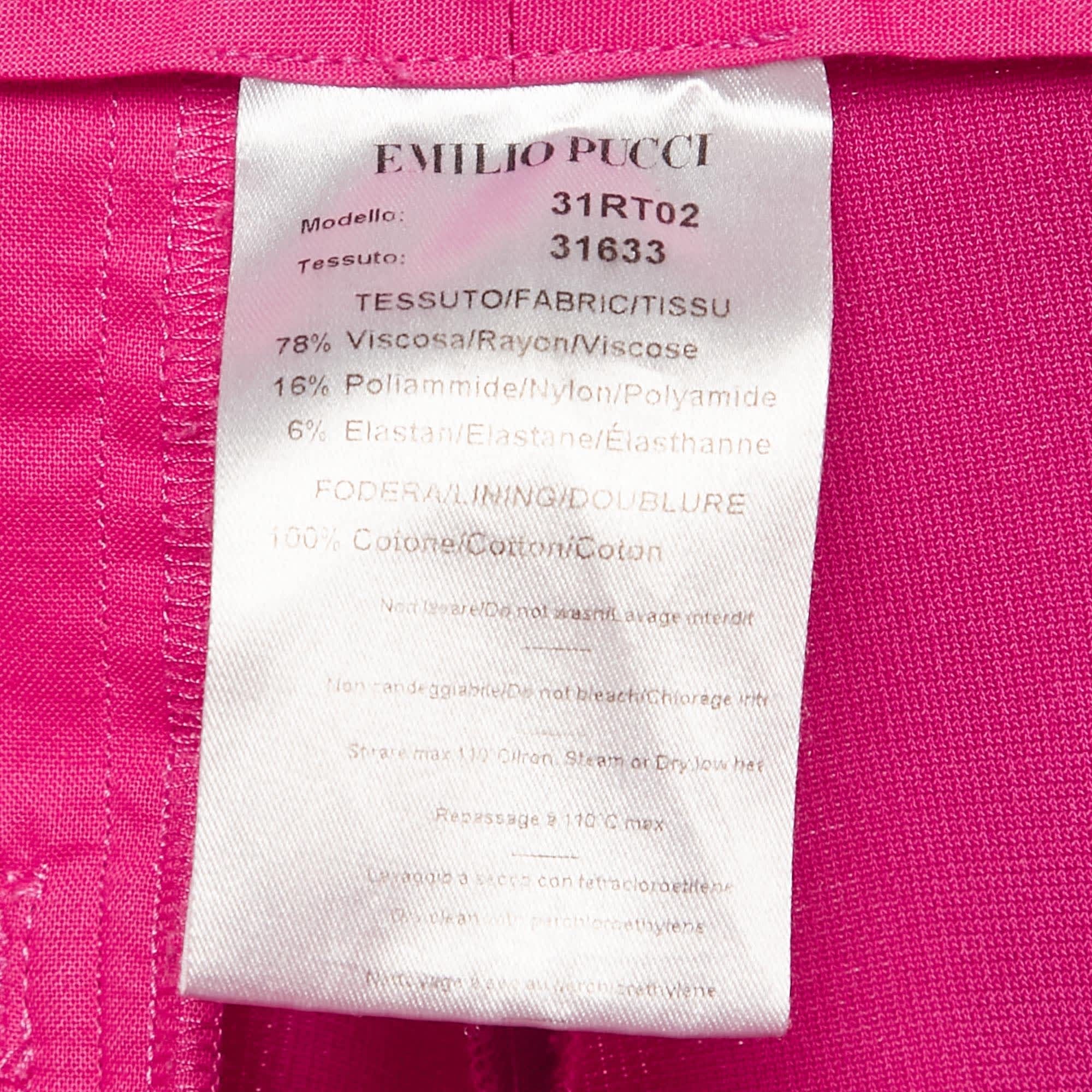 Emilio Pucci Pink Jersey Pintuck Detail Trousers