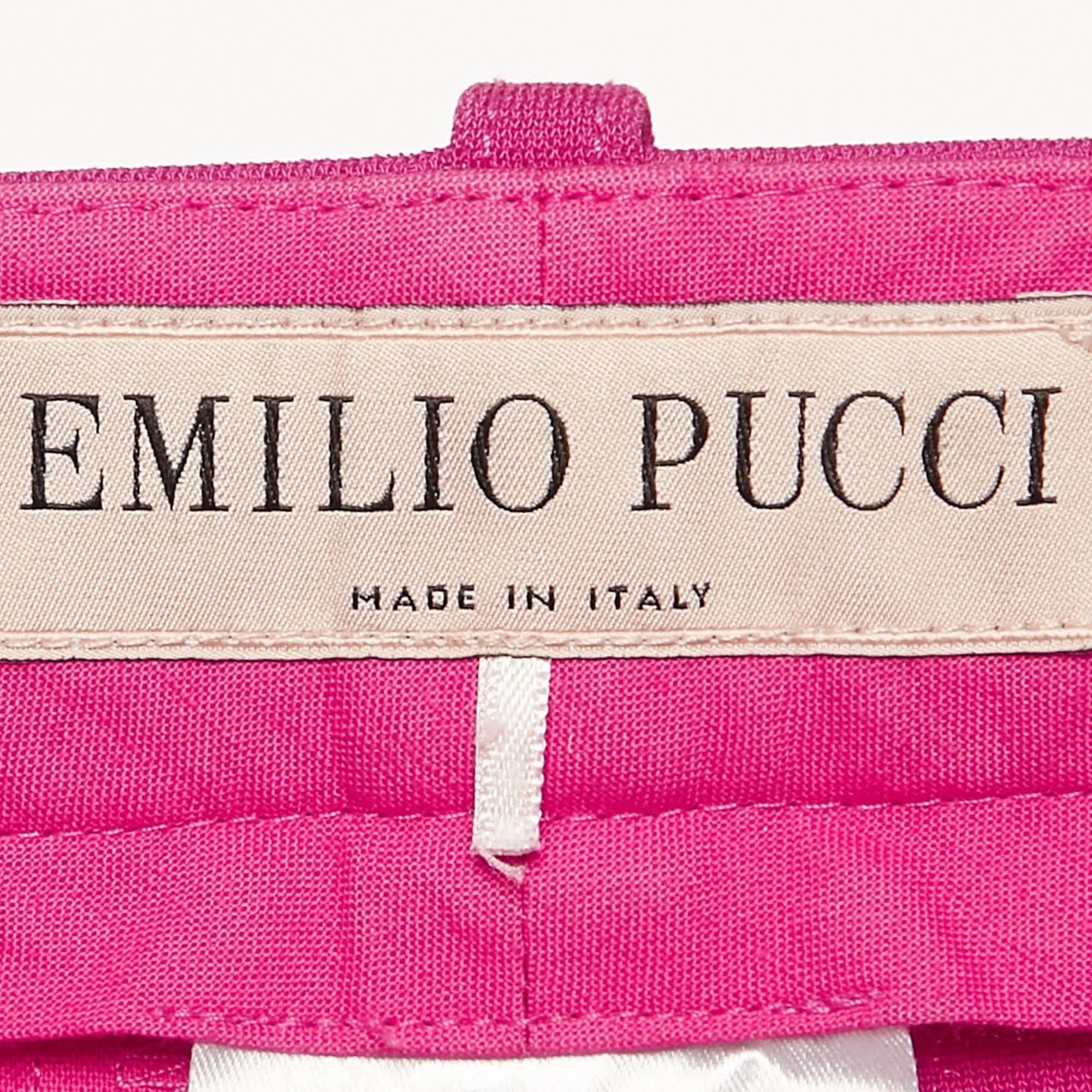 Emilio Pucci Pink Jersey Pintuck Detail Trousers