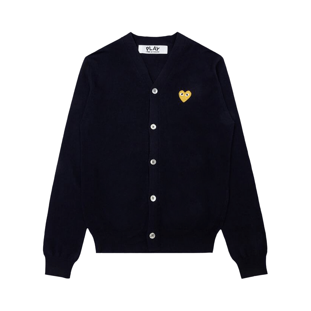 Comme des Garçons PLAY Gold Heart Cardigan Navy
