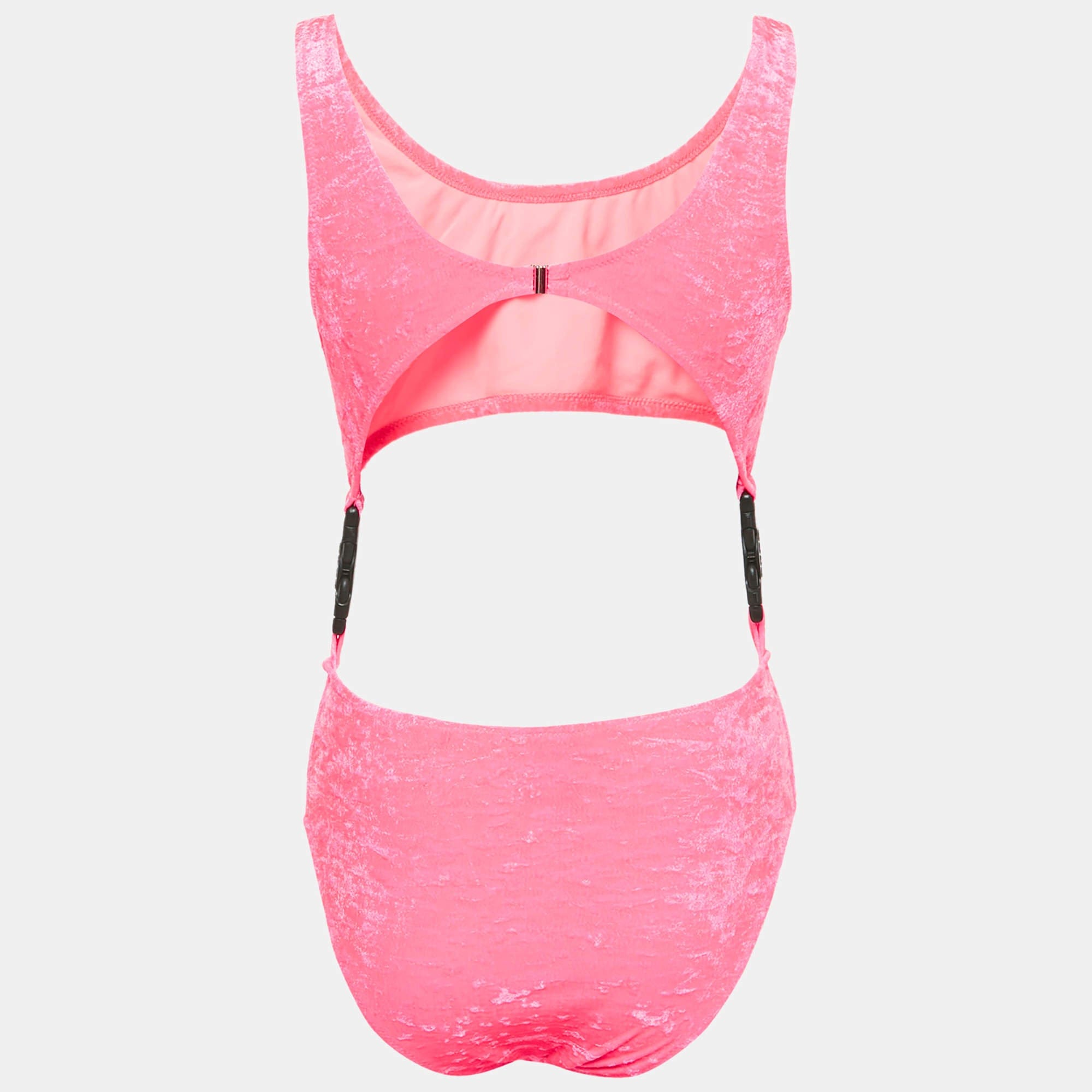 Velvet Pink Velvet Cut - Out Buckle Detail Swimsuit