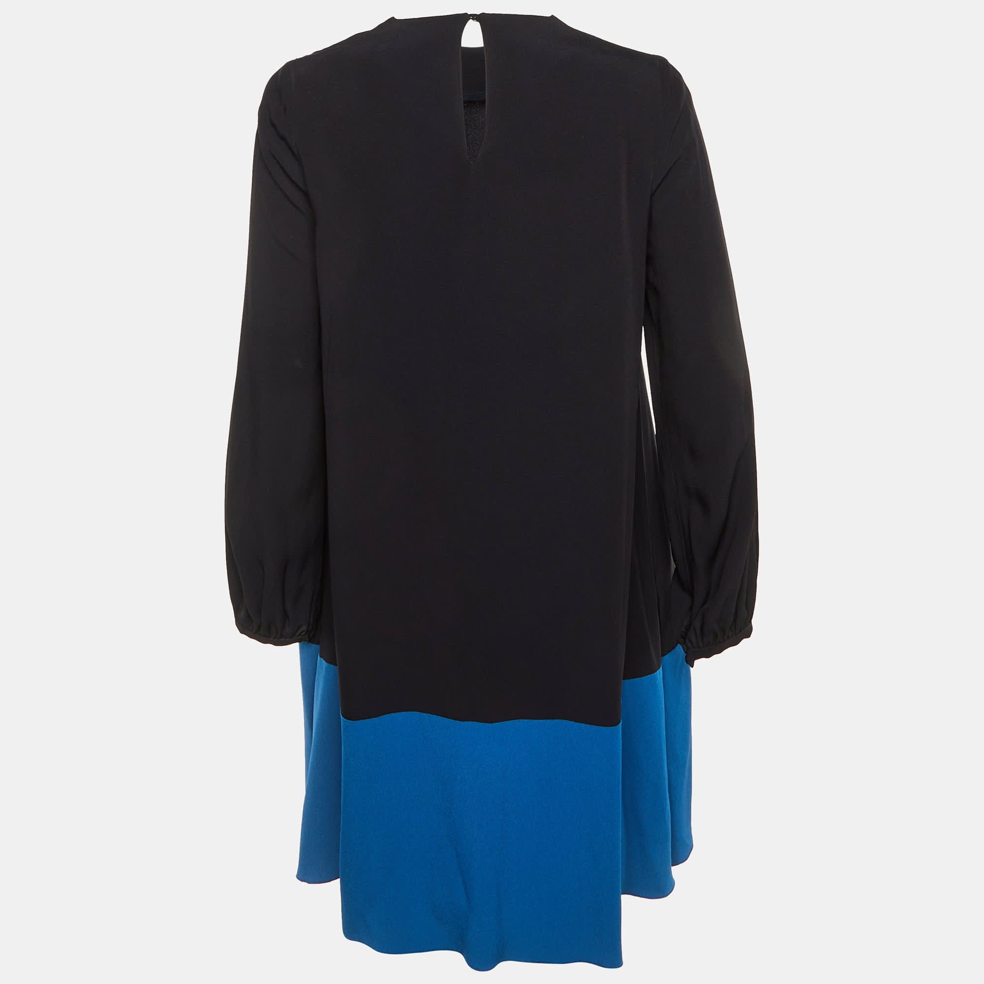 Blue Black /blue Crepe Mini Dress