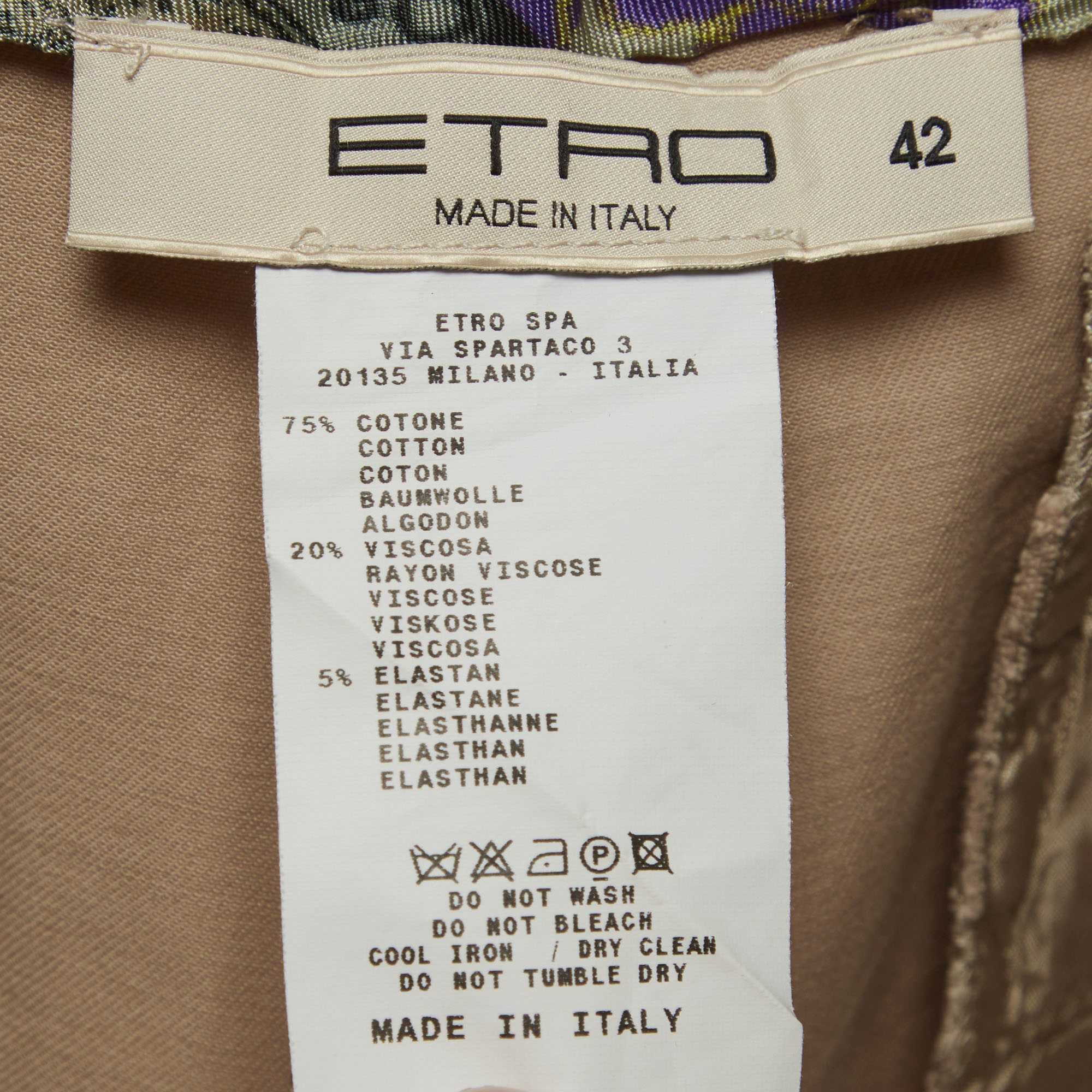 GABARDINE Etro Brown Gabardine Shorts