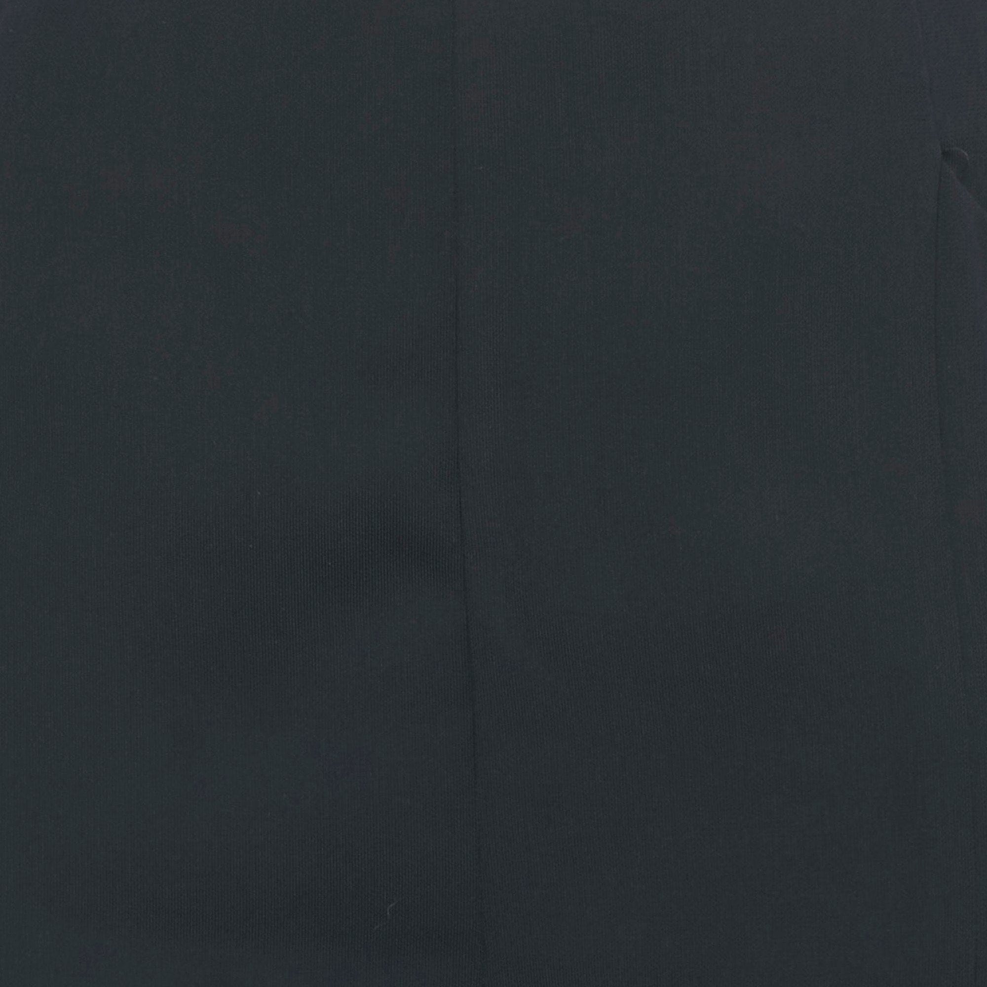Blue Navy Blue Crepe Bar - Tack Detail Trousers