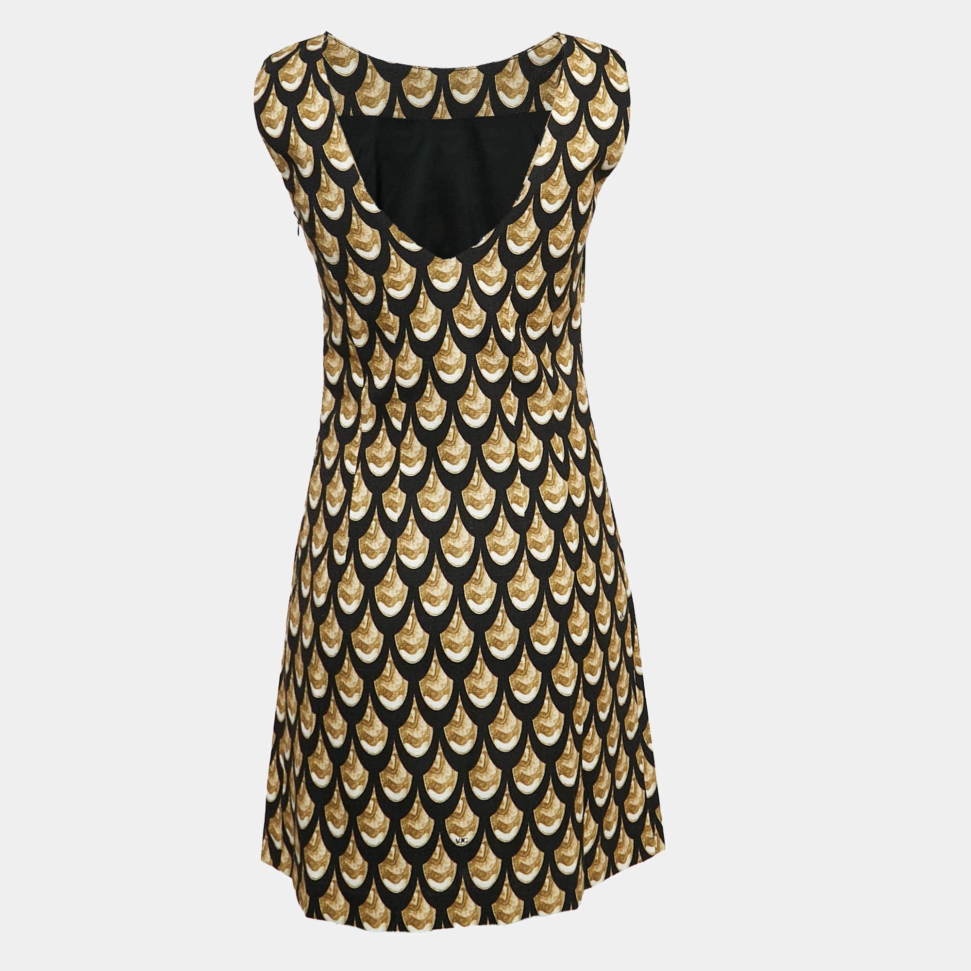 COUTURE Jeans Couture Black Printed Cotton Blend Sleeveless Mini Dress