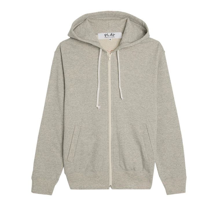 Comme des Garçons PLAY Heart Back Emblem Hooded Zip Up Grey
