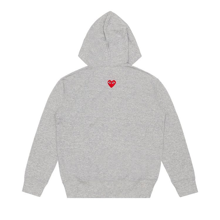 Comme des Garçons PLAY Heart Back Emblem Hooded Zip Up Grey