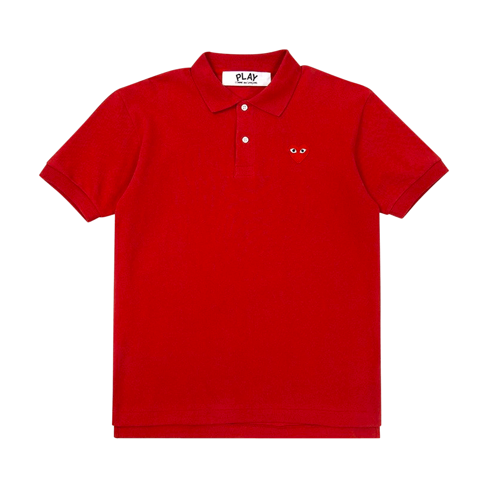 Comme des Garçons PLAY Big Heart Polo T-Shirt Red