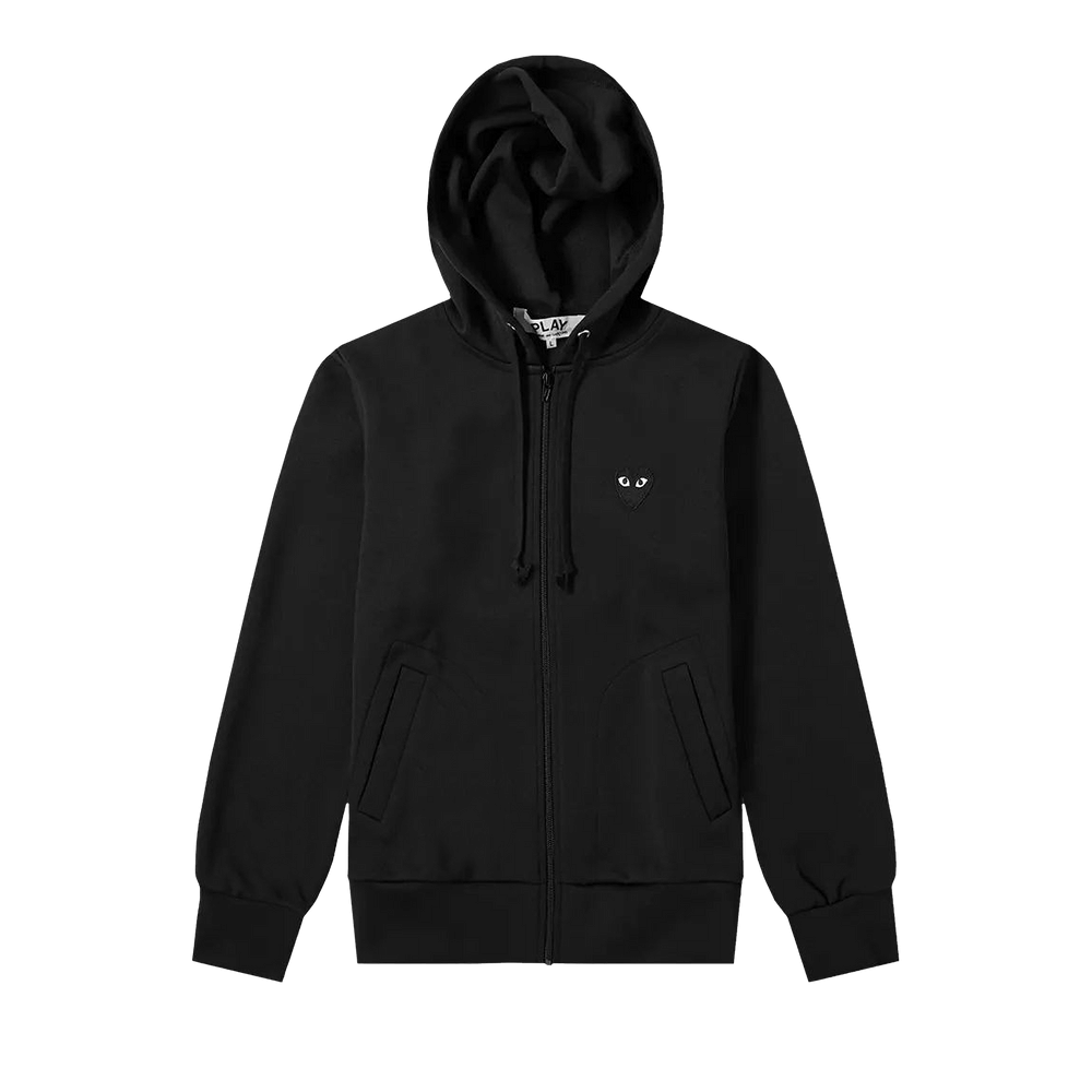 Comme des Garçons PLAY Big Heart Logo Zip Up Hoodie Black