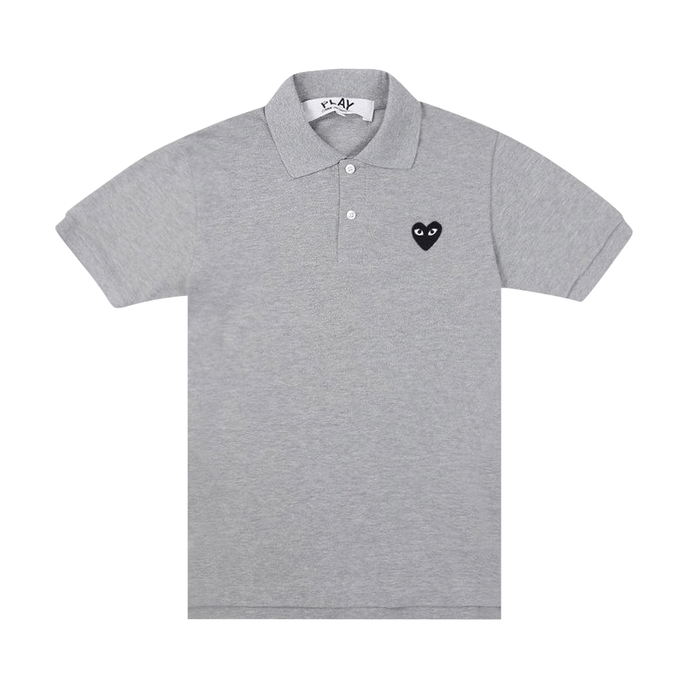 Comme des Garçons PLAY Black Emblem Polo Shirt Grey