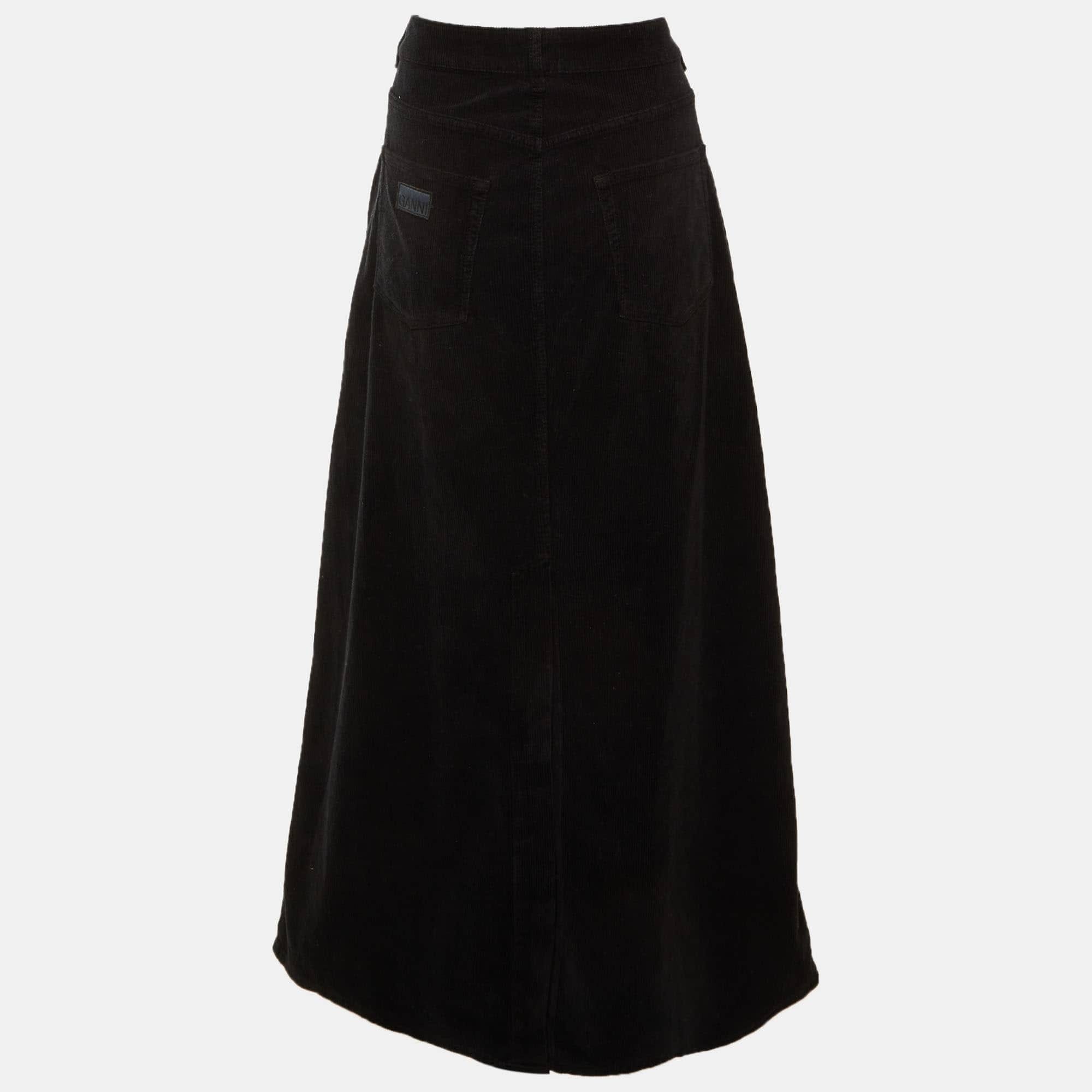 Corduroy Ganni Black Corduroy Maxi Skirt