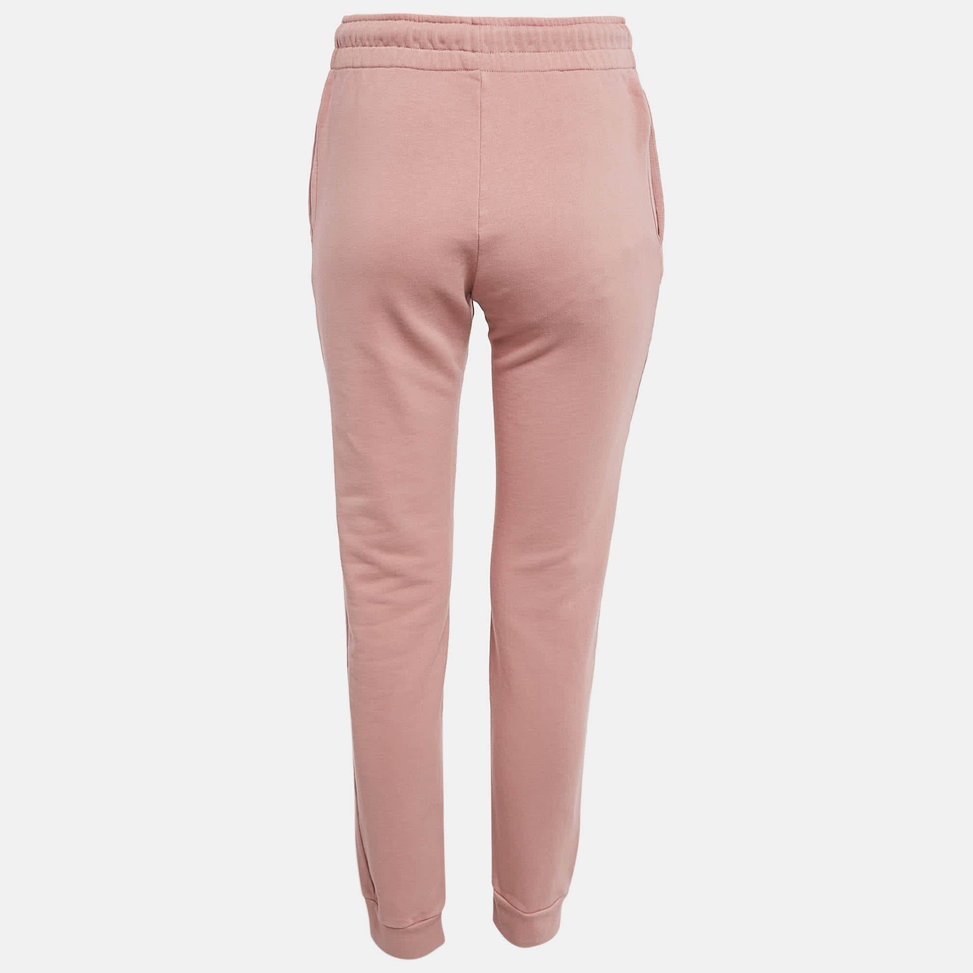 Logo Pink Logo Print Cotton Sweatpants