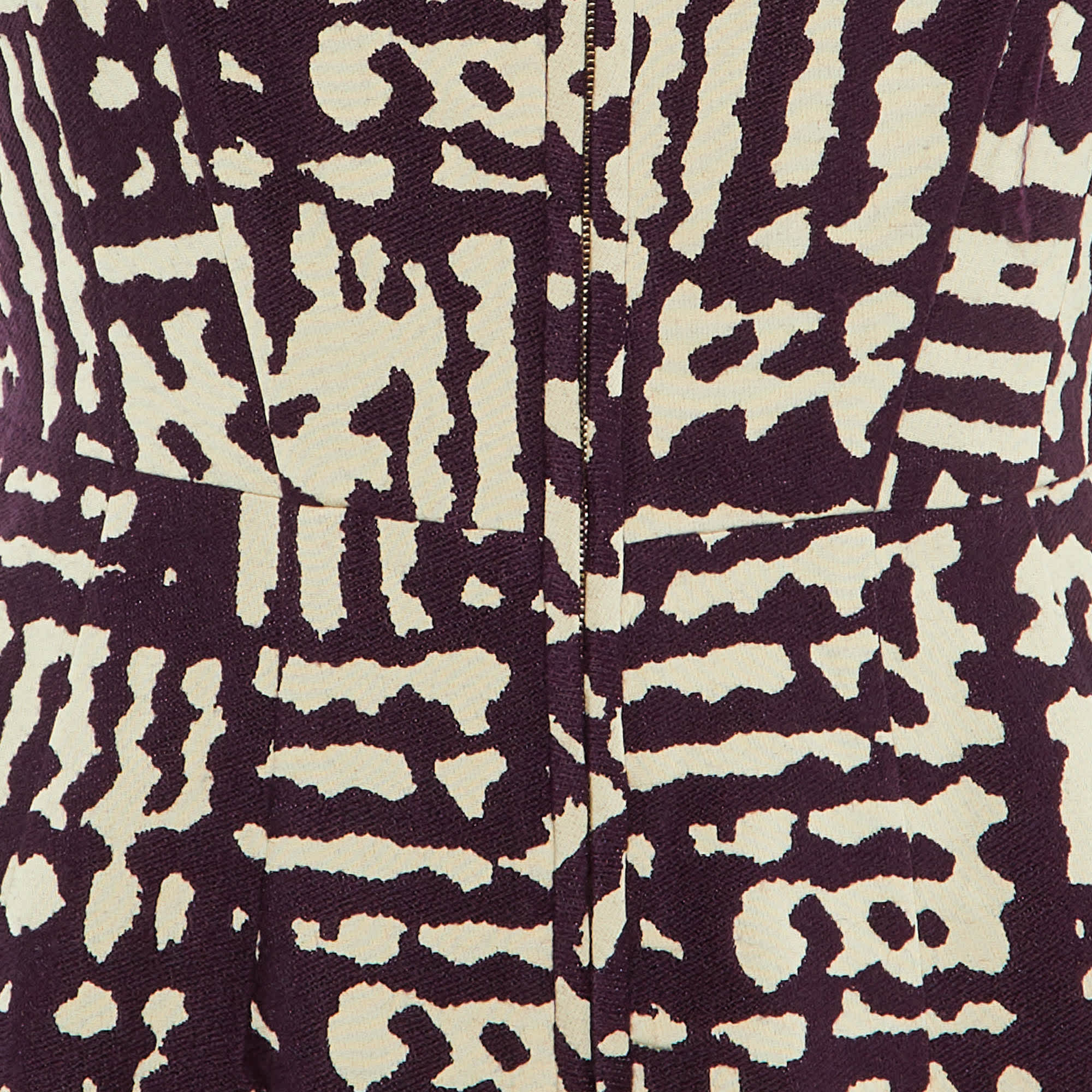 Purple /white Patterned Knit Flounced Hem Short Dress