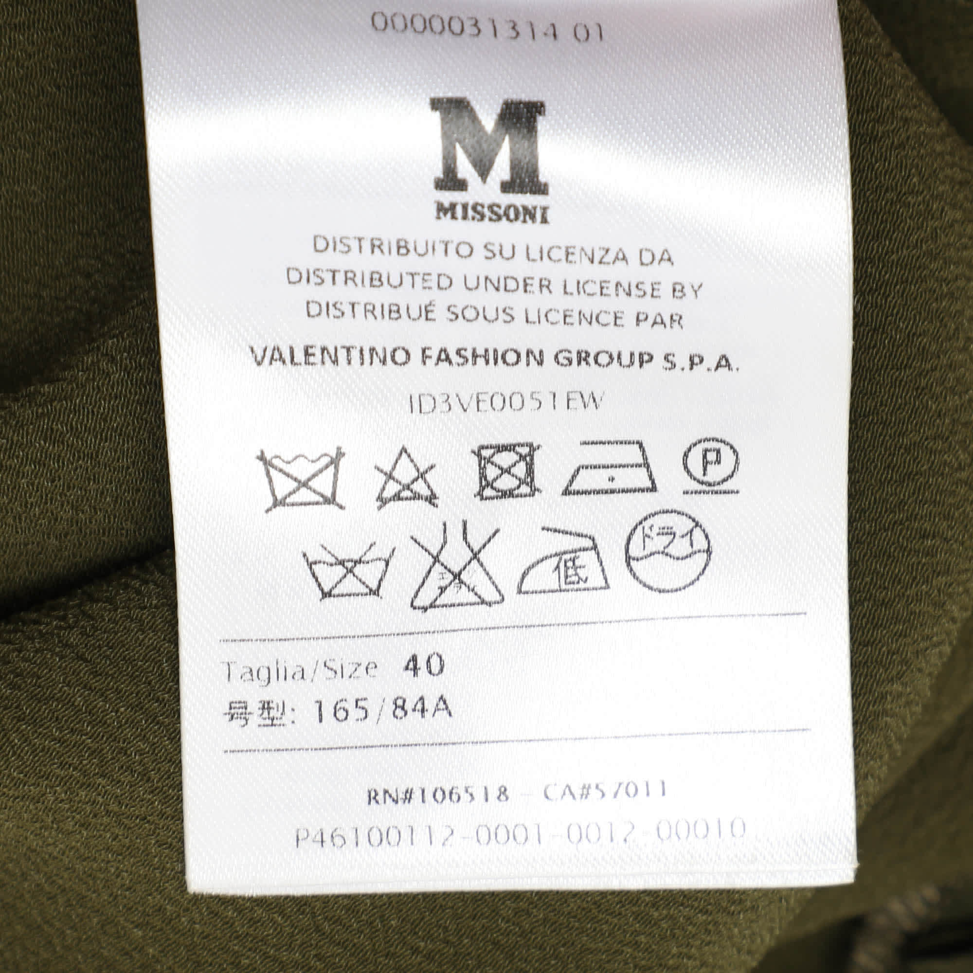 M Missoni Green Acetate Blend Belted Sleeveless Jumpsuit