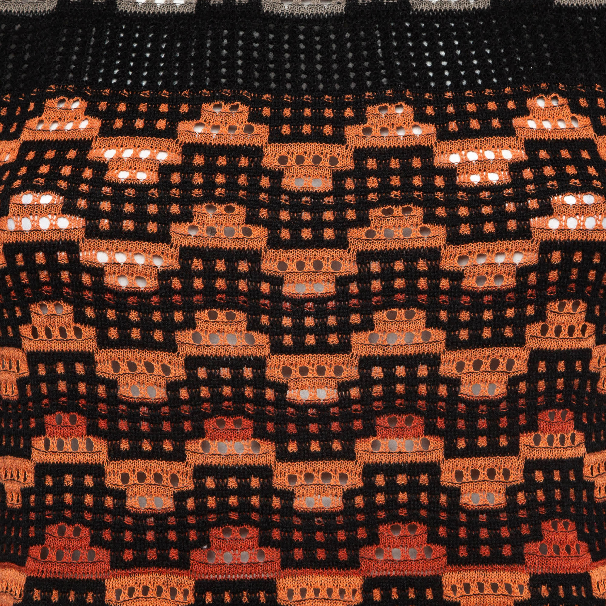 M Missoni Orange Eyelet Knitted Flared Sweatshirt