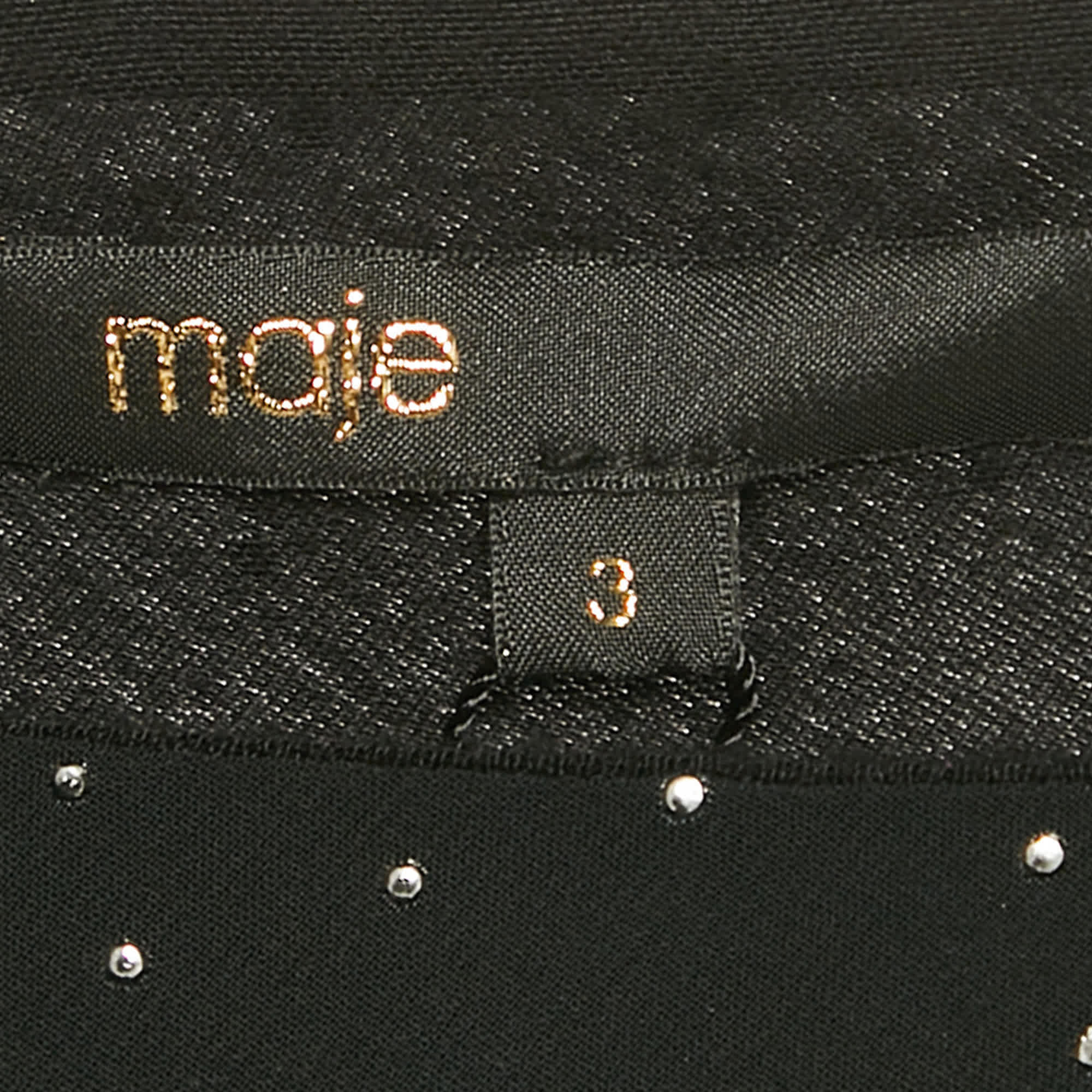 ONE Black Embellished One Shoulder Crepe Maxi Dress