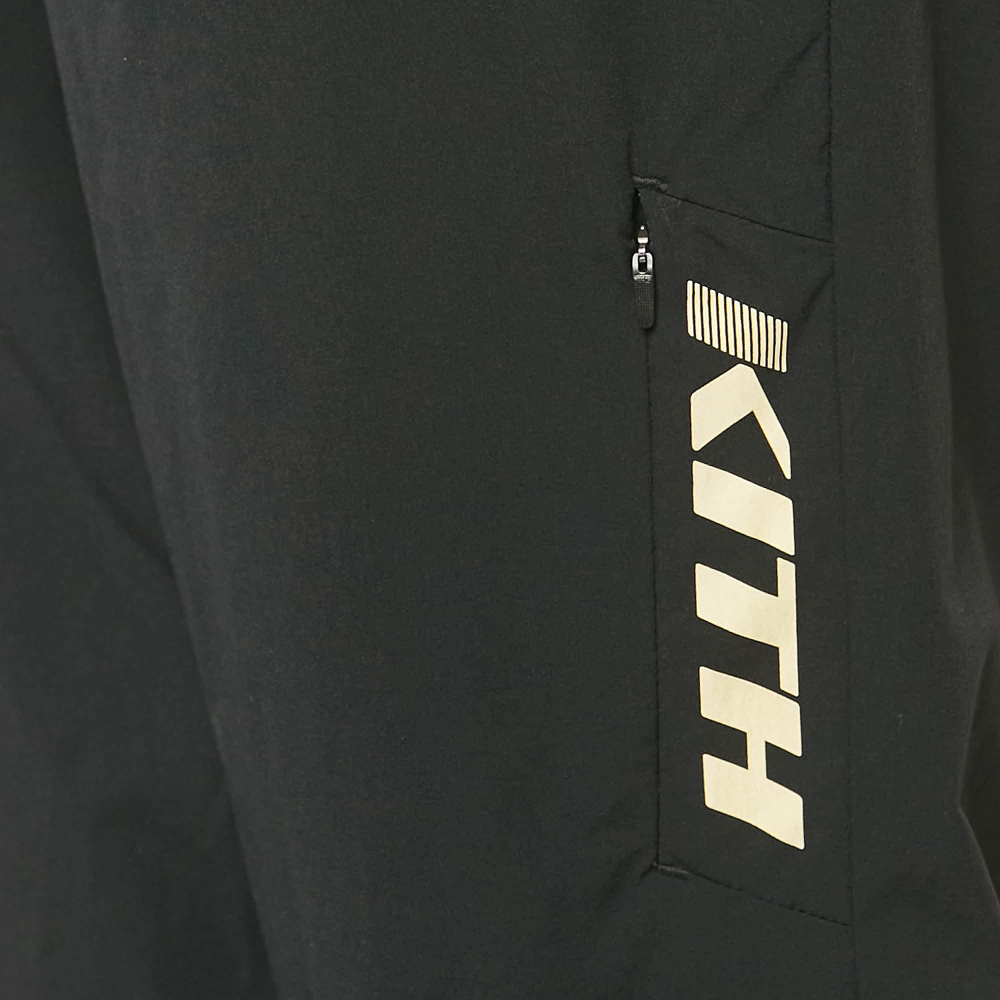 Logo Black Logo Print Nylon Jogger Pants