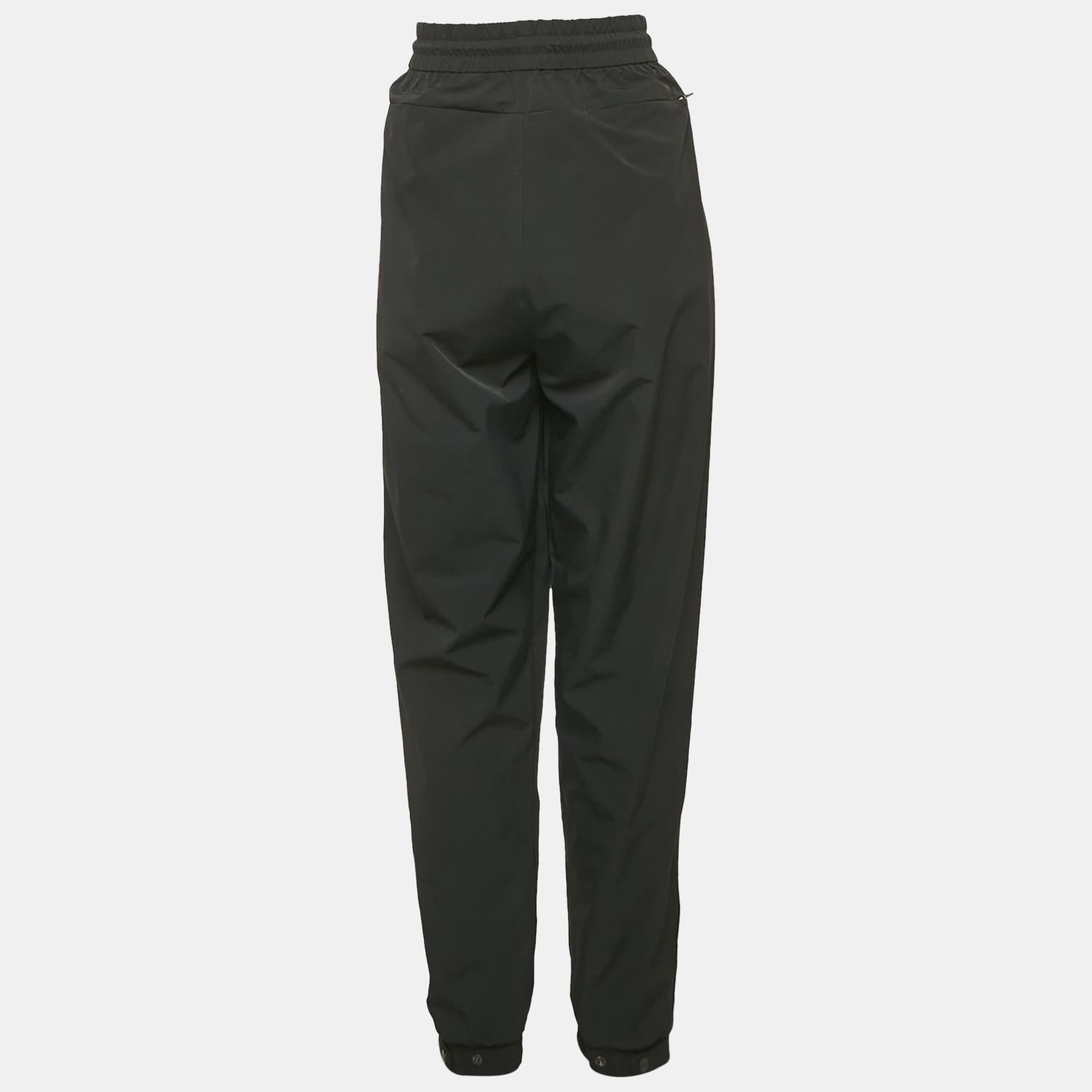 Logo Black Logo Print Nylon Jogger Pants