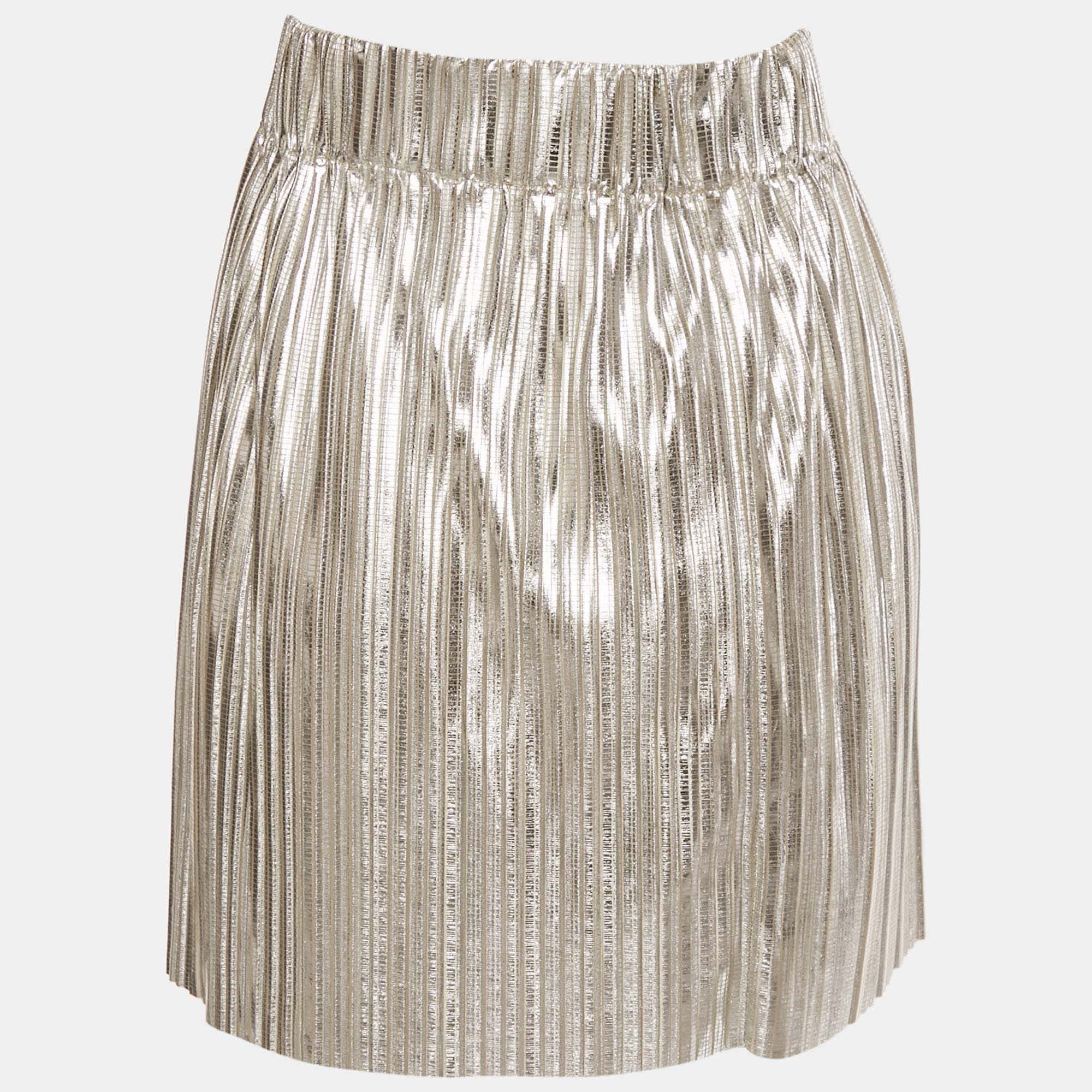 PLISSÈ Silver Plisse Delpha Mini Skirt