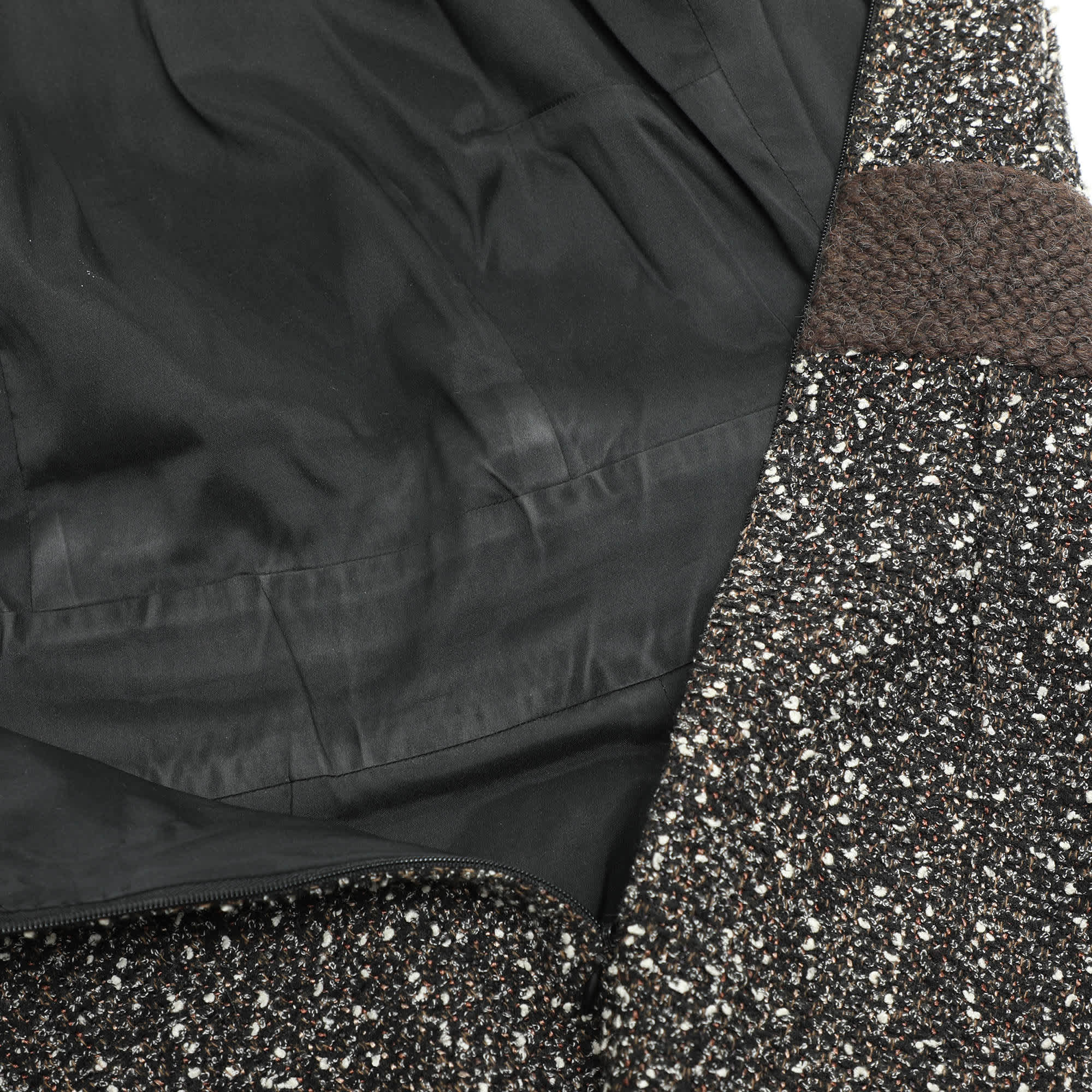 WHITE* Black/white Tweed Dress