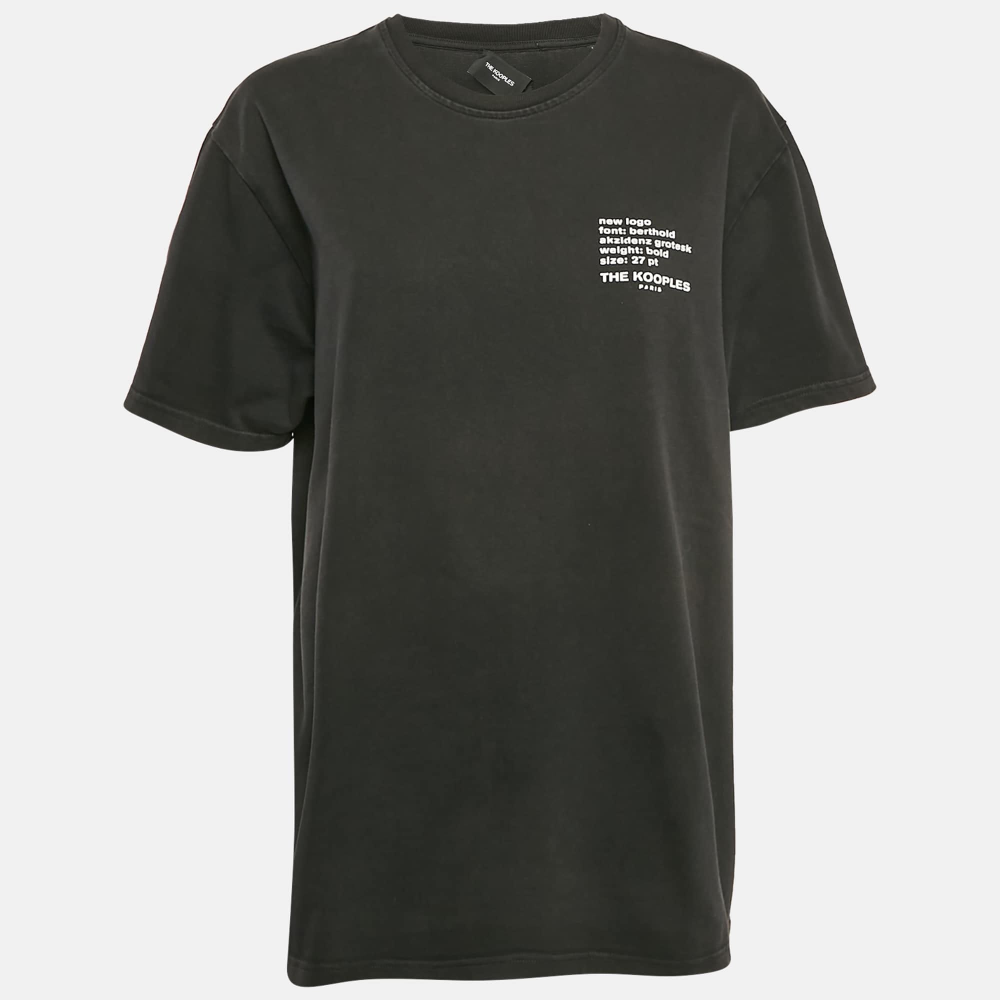Logo Black Logo Print Jersey Crew Neck T - Shirt