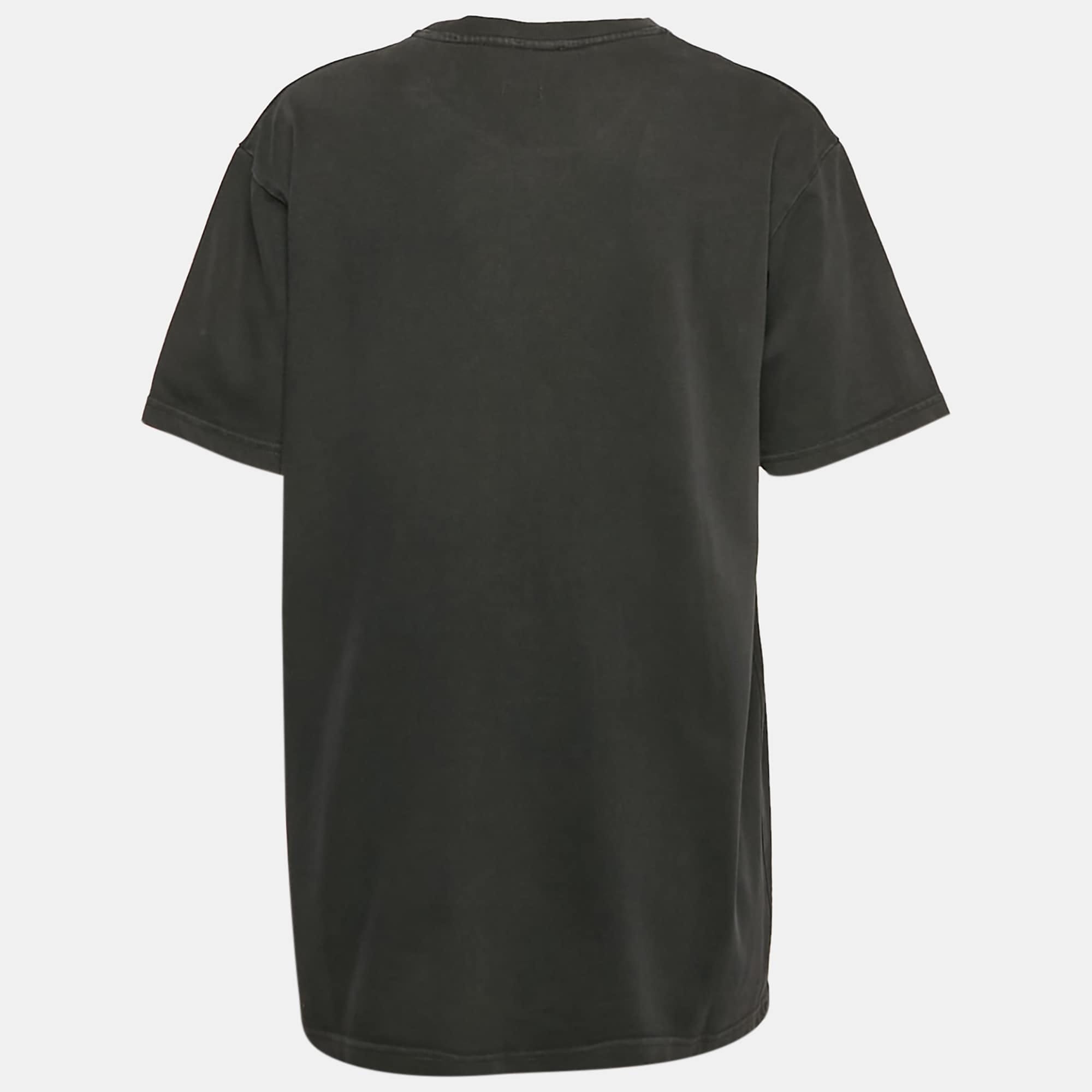 Logo Black Logo Print Jersey Crew Neck T - Shirt