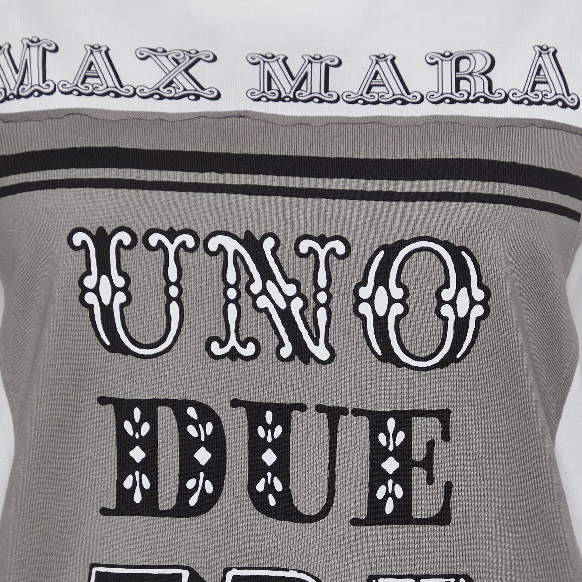 White Logo Print Cotton Crew Neck T - Shirt
