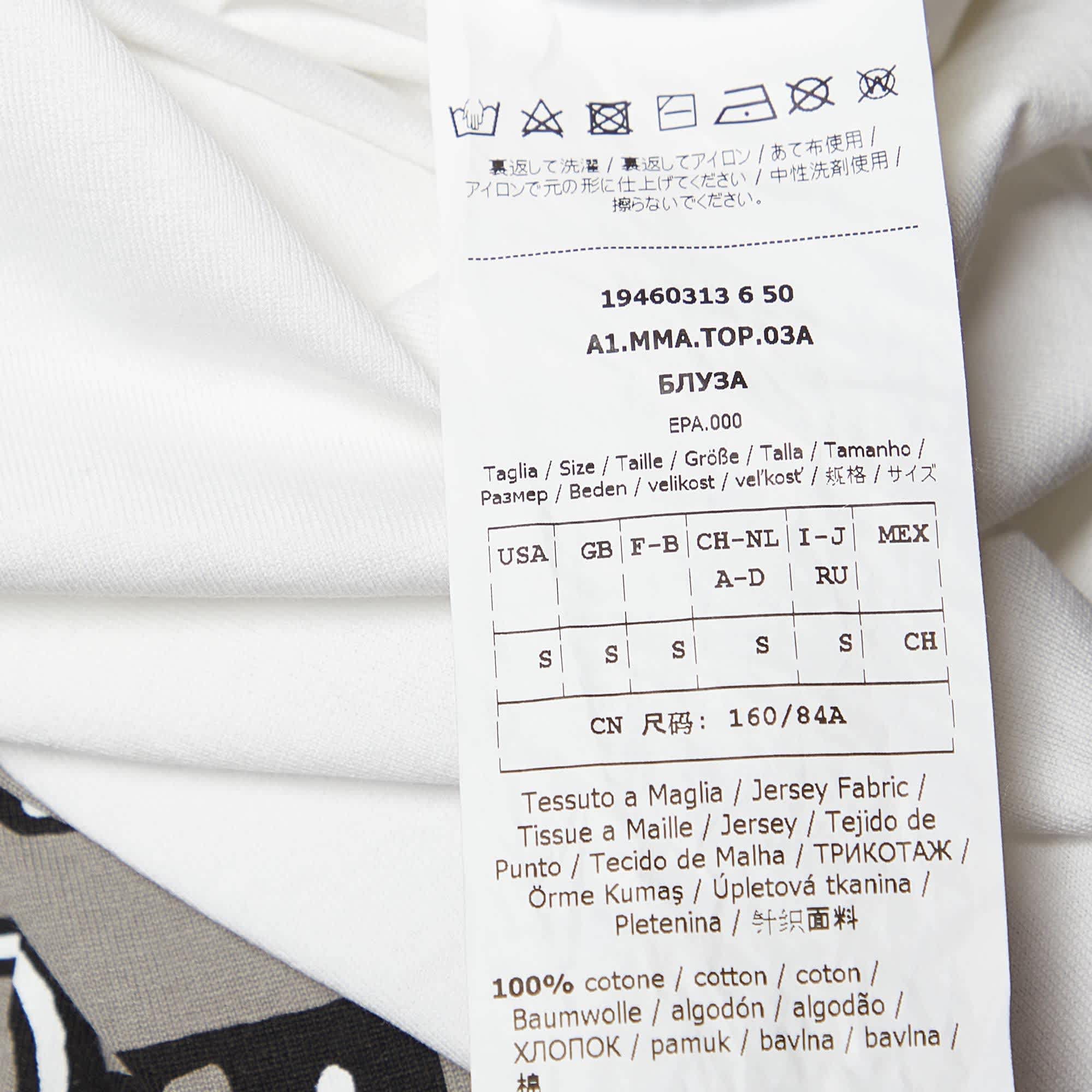 White Logo Print Cotton Crew Neck T - Shirt