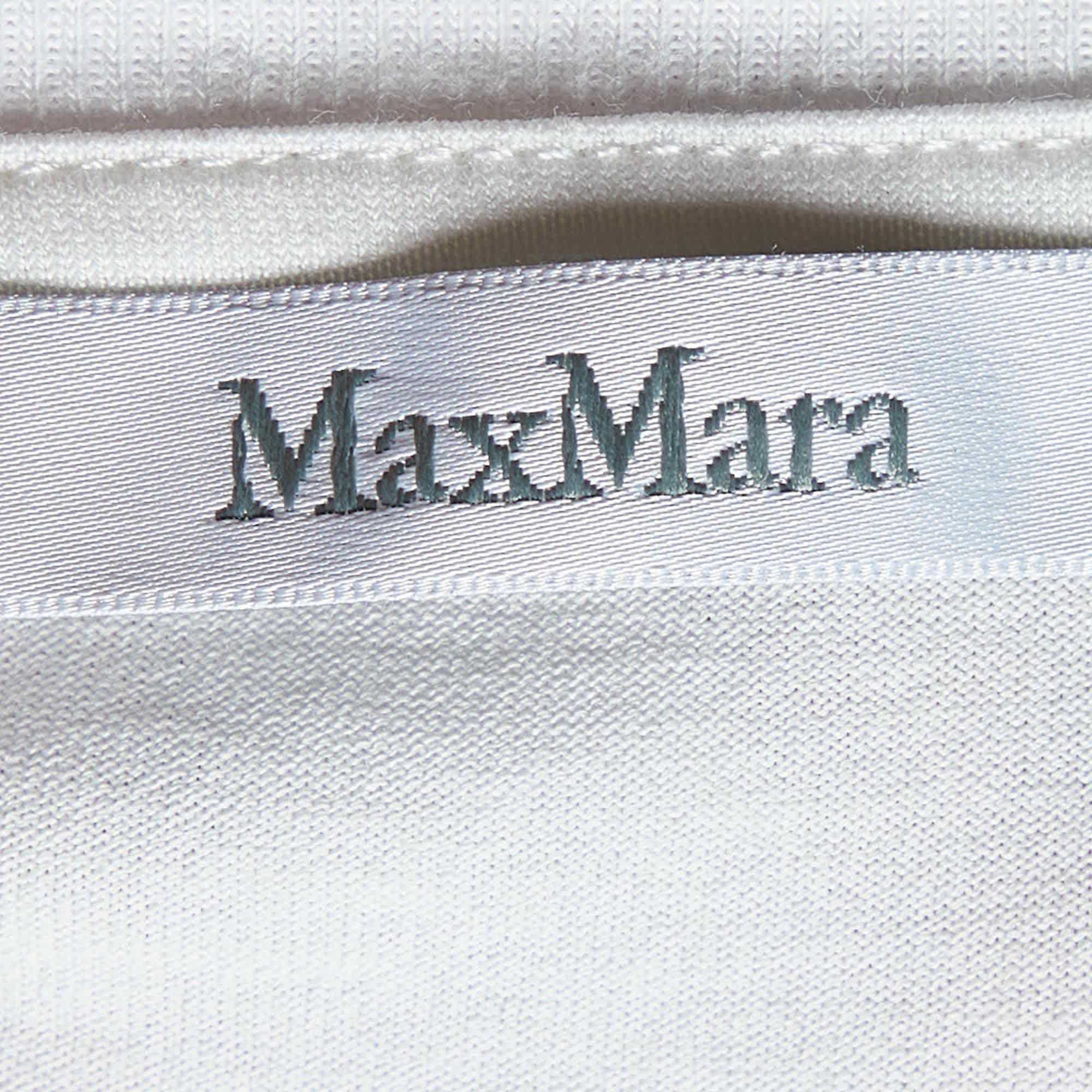 White Logo Print Cotton Crew Neck T - Shirt