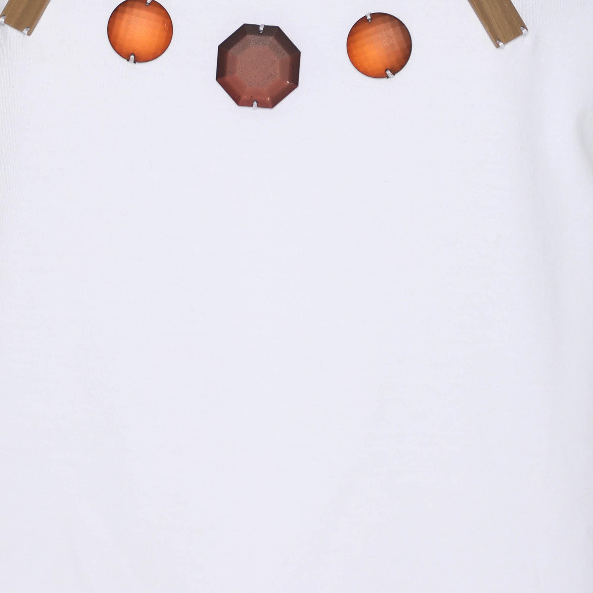 Marina Rinaldi Marina Sport By Marina Rinaldi White Jersey Embellished T - Shirt