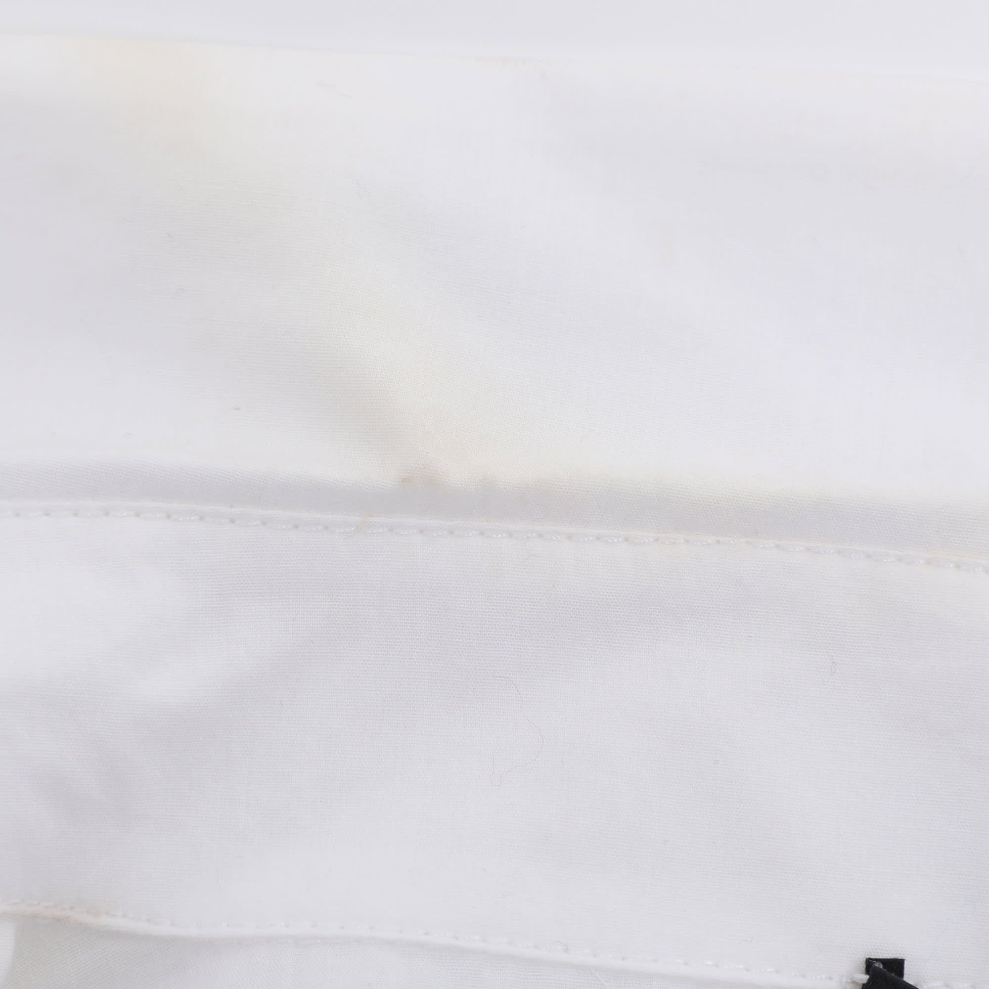 White Cotton Front Zip Short Sleeve Shirt Xl