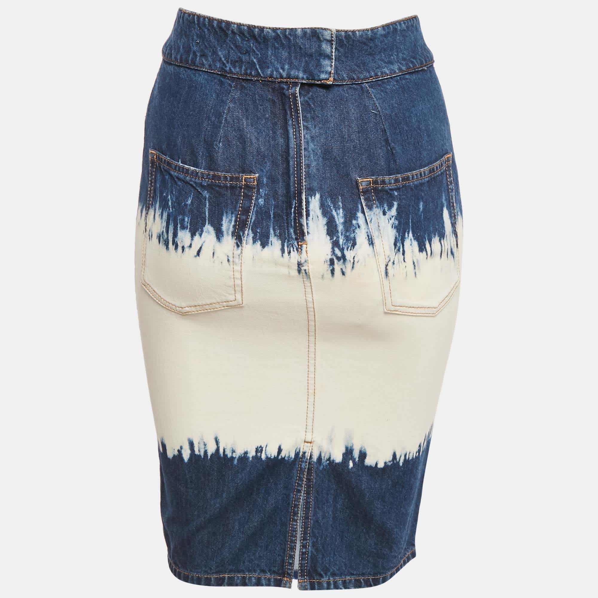 Etoile Blue Tie - Dye Denim Skirt