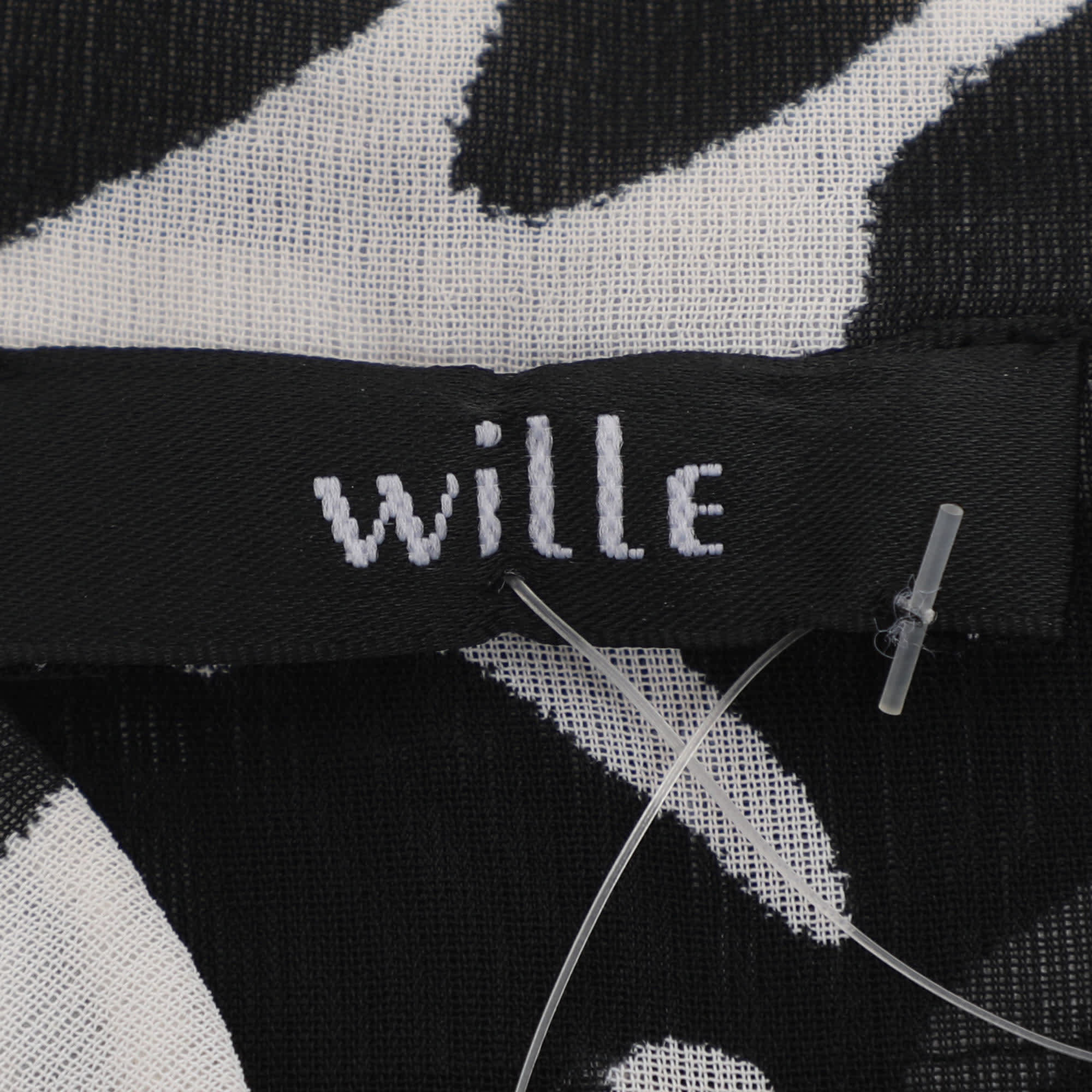 WHITE* Wille Black/white Printed Chiffon Oversized Long Sleeve Shirt