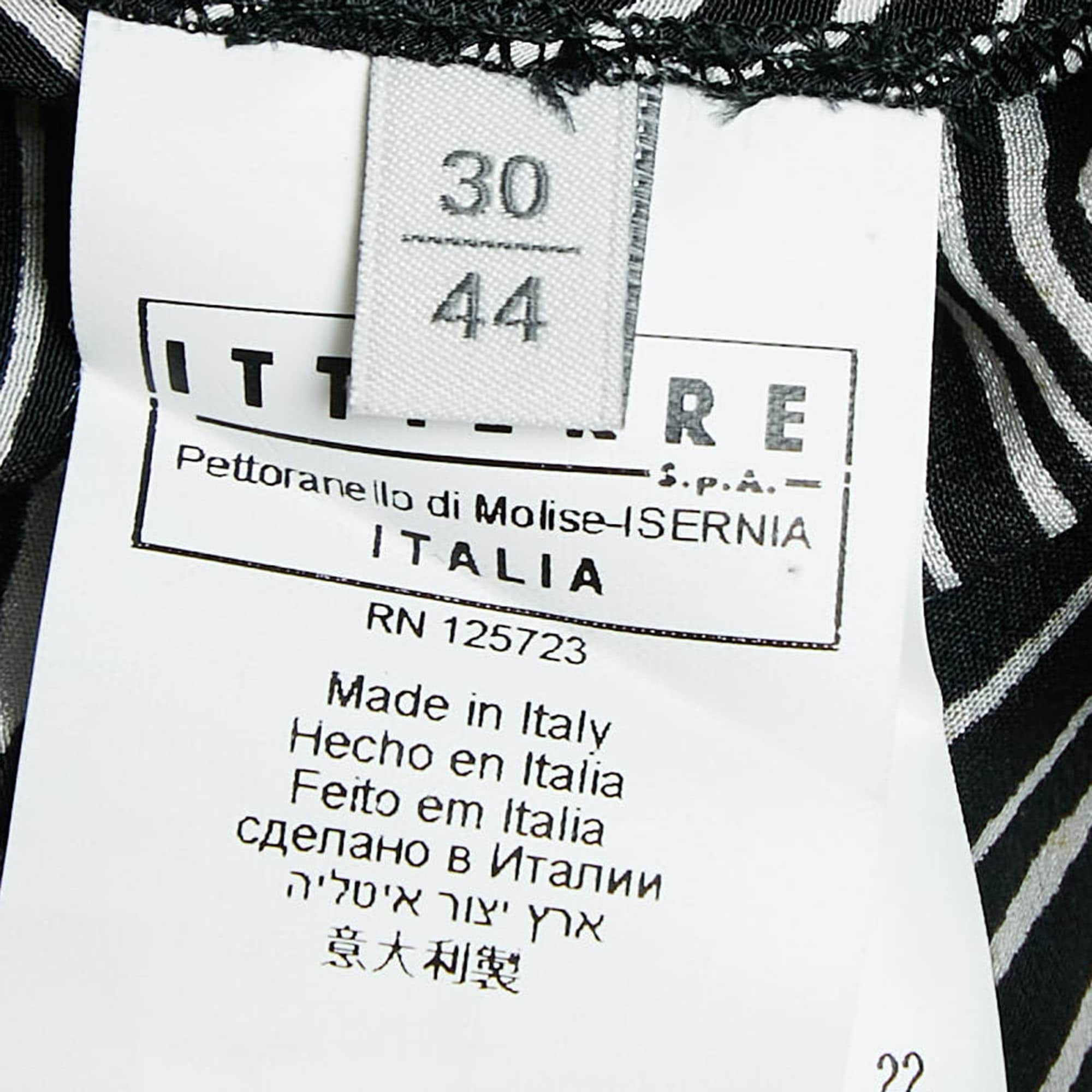 Pierre Balmain Black/white Printed Silk Waist Tie - Up Detail Mini Dress