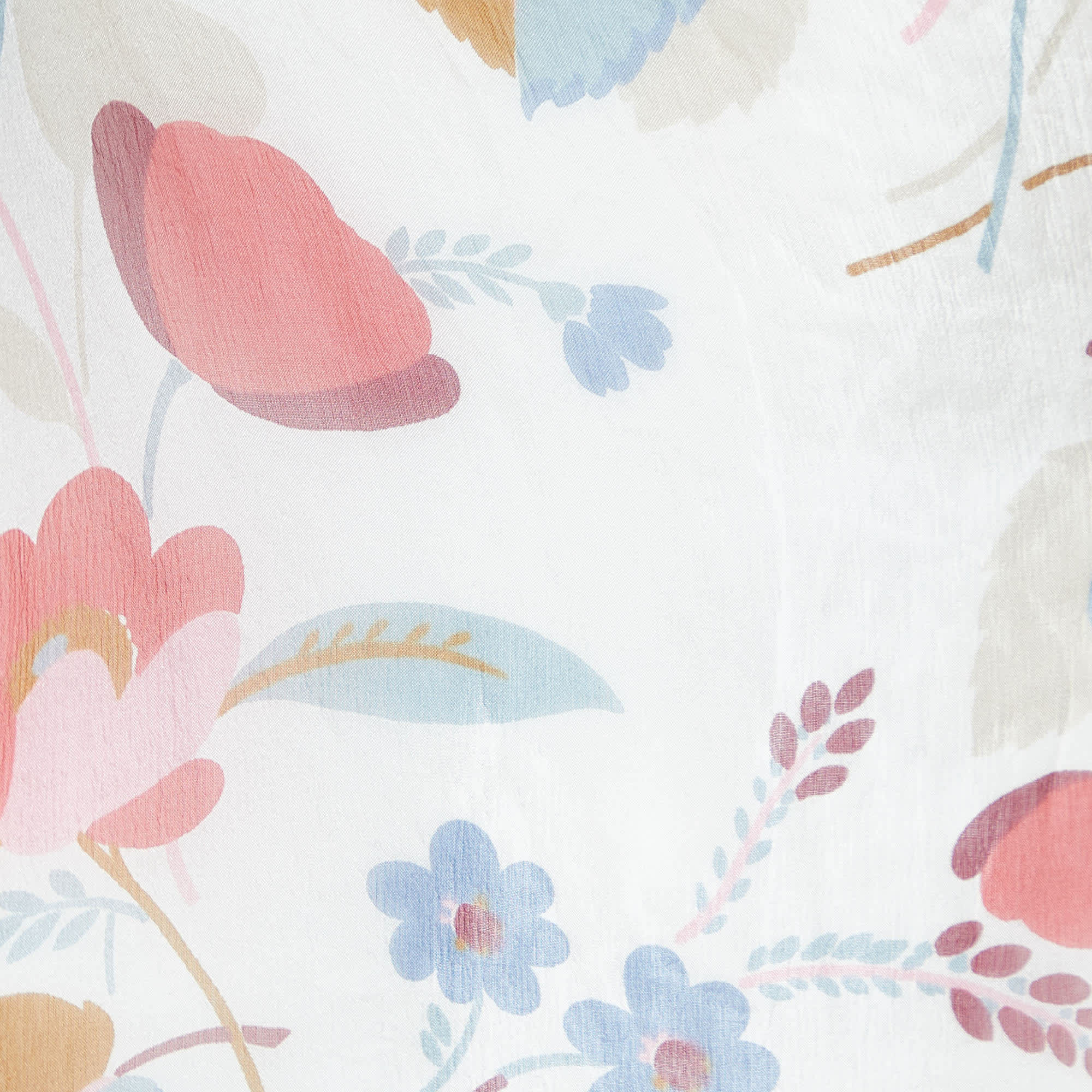 SILK Multicolor Floral Print Silk High - Low Blouse
